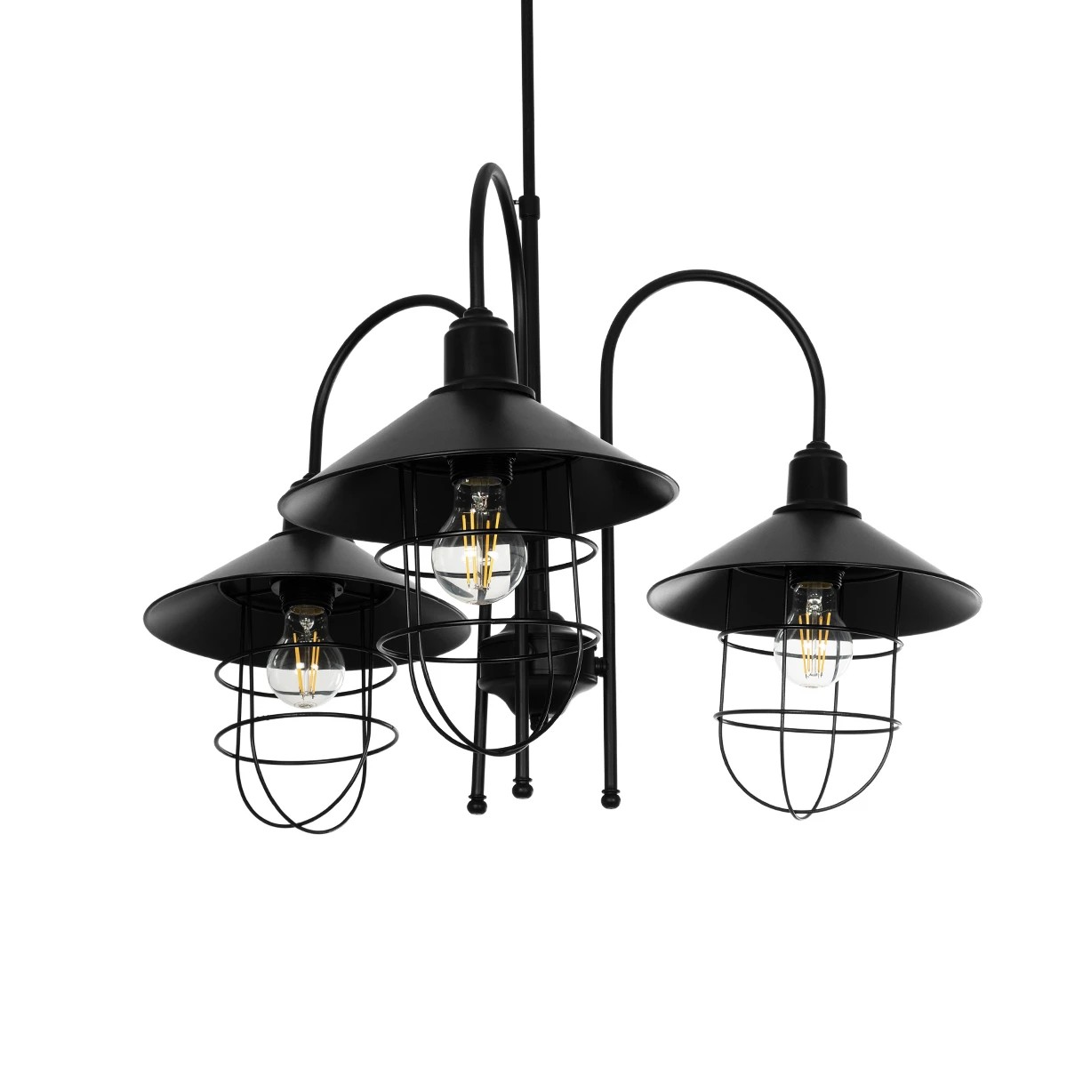 GloboStar® BLAZEO 201-0079 Vintage Κρεμαστό Φωτιστικό Καμπάνα Τρίφωτο 3 x E27 IP20 Μαύρο Μέταλλο - Μ42 x Π42 x Υ66cm GloboStar® BLAZEO 201-0079 Vintage Κρεμαστό Φωτιστικό Καμπάνα Τρίφωτο 3 x E27 IP20 Μαύρο Μέταλλο - Μ42 x Π42 x Υ66cm
