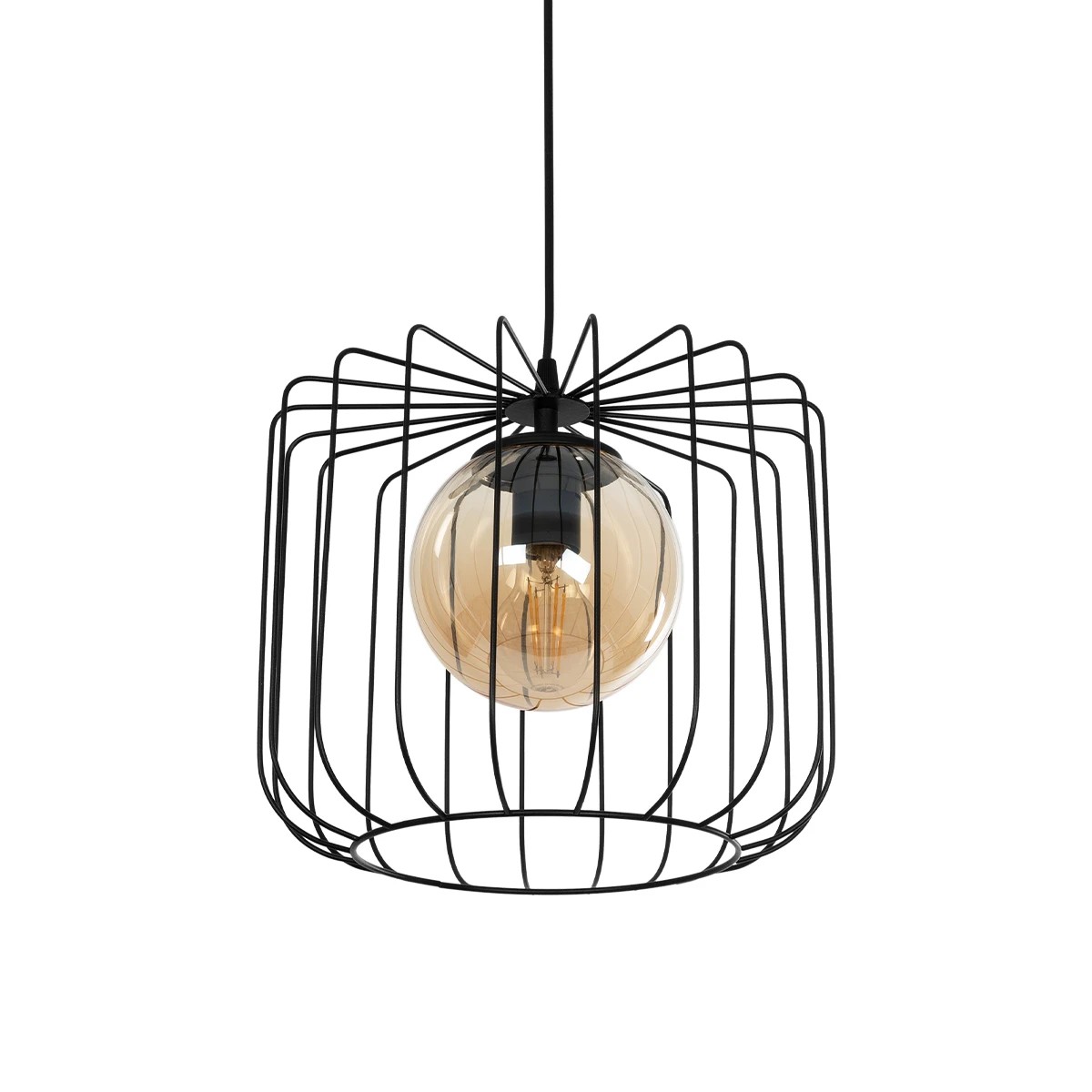 GloboStar® FLAMIA 201-0099 Vintage Κρεμαστό Φωτιστικό Πλέγμα Μονόφωτο 1 x E27 IP20 Μαύρο Μέταλλο - Μ31 x Π31 x Υ29cm GloboStar® FLAMIA 201-0099 Vintage Κρεμαστό Φωτιστικό Πλέγμα Μονόφωτο 1 x E27 IP20 Μαύρο Μέταλλο - Μ31 x Π31 x Υ29cm