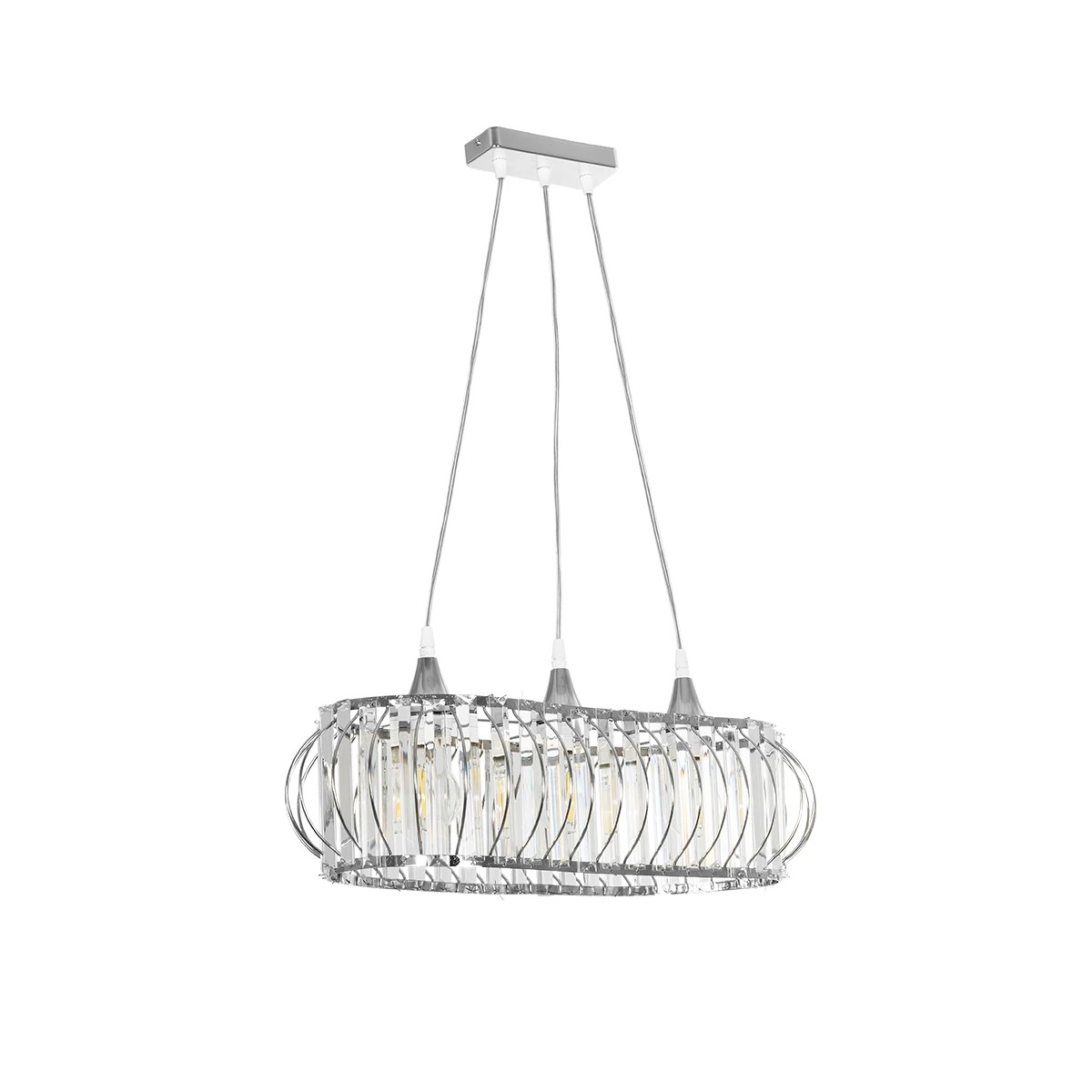 GloboStar® RAZIA 201-0101 Vintage Κρεμαστό Φωτιστικό Κρύσταλλα Τρίφωτο 3 x E27 IP20 Ασημί Μέταλλο με Διάφανο Γυαλί - Μ60 x Π30 x Υ25cm GloboStar® RAZIA 201-0101 Vintage Κρεμαστό Φωτιστικό Κρύσταλλα Τρίφωτο 3 x E27 IP20 Ασημί Μέταλλο με Διάφανο Γυαλί - Μ60 x Π30 x Υ25cm