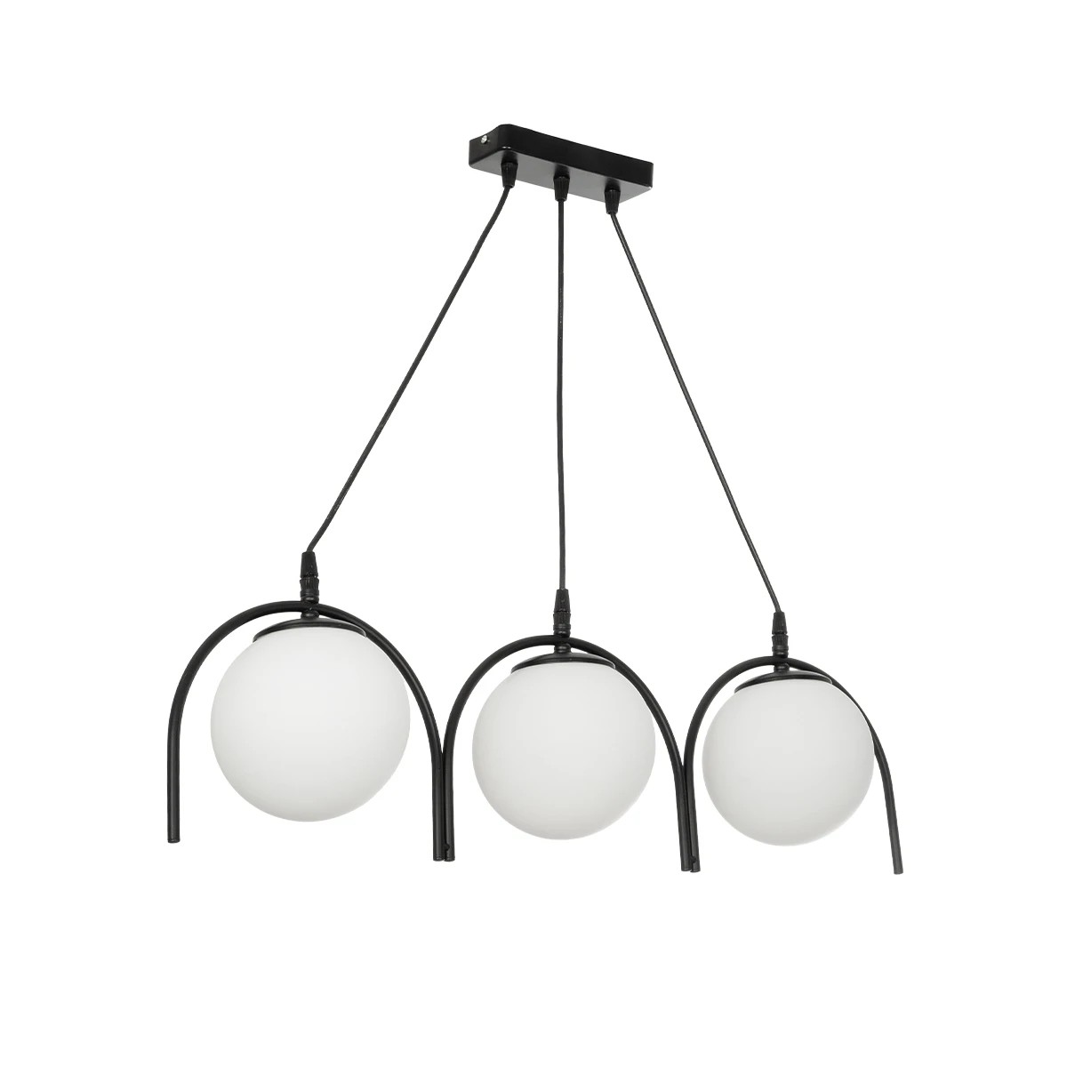 GloboStar® FLASHO 201-0111 Vintage Κρεμαστό Φωτιστικό Οροφής Ράγα Τρίφωτο 3 x E27 IP20 Μαύρο Μέταλλο με Λευκό Γυαλί - Μ73 x Π15 x Υ23cm GloboStar® FLASHO 201-0111 Vintage Κρεμαστό Φωτιστικό Οροφής Ράγα Τρίφωτο 3 x E27 IP20 Μαύρο Μέταλλο με Λευκό Γυαλί - Μ73 x Π15 x Υ23cm
