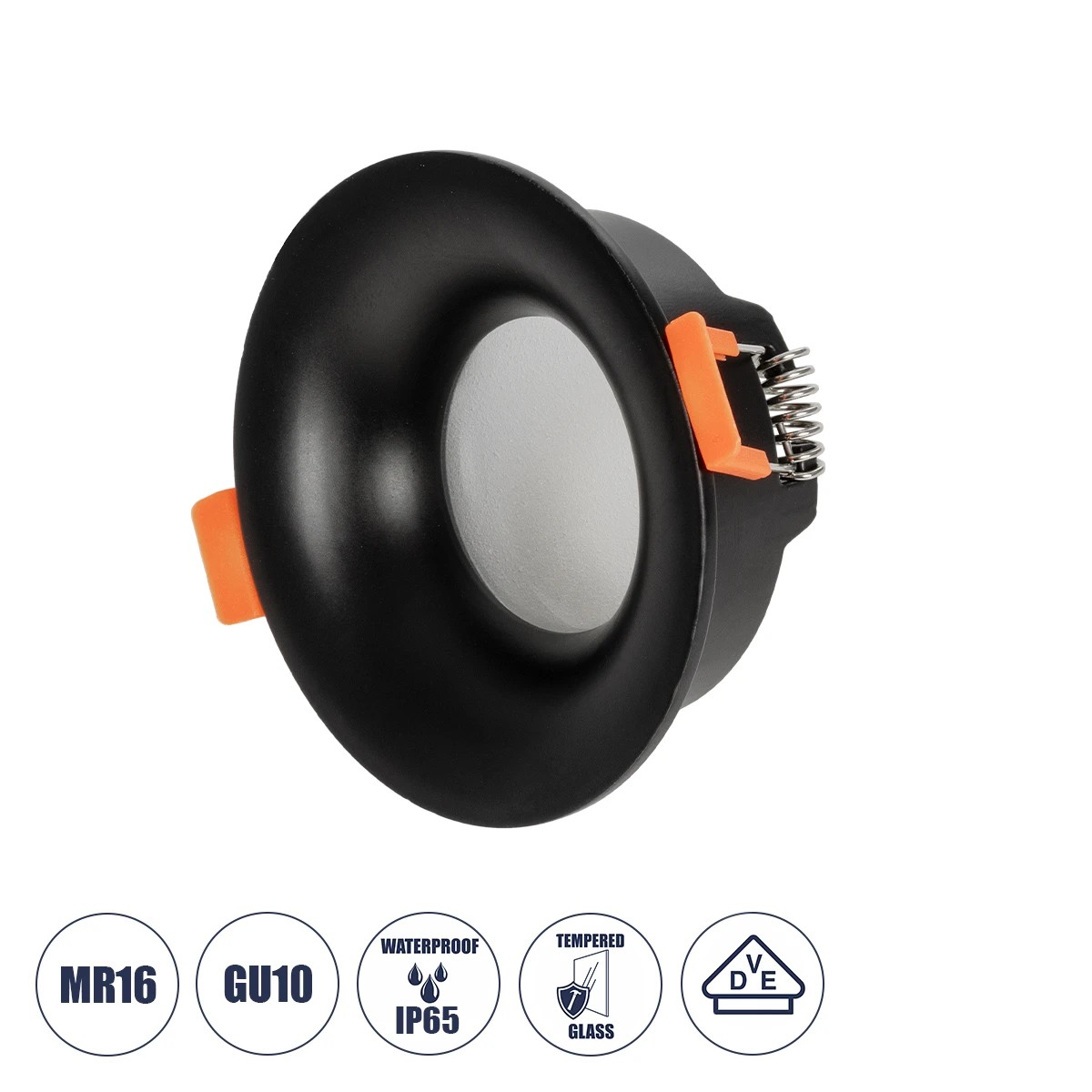 GLOBOSTAR® LAMDA 60893 Χωνευτή Βάση για Σποτ MR16 με Ντουί GU10/GU5.3 Αδιάβροχο IP65 - Μαύρο & Λευκό - Μ8.5 x Π8.5 x Υ3.5cm / Q7.5cm GLOBOSTAR® LAMDA 60893 Χωνευτή Βάση για Σποτ MR16 με Ντουί GU10/GU5.3 Αδιάβροχο IP65 - Μαύρο & Λευκό - Μ8.5 x Π8.5 x Υ3.5cm / Q7.5cm