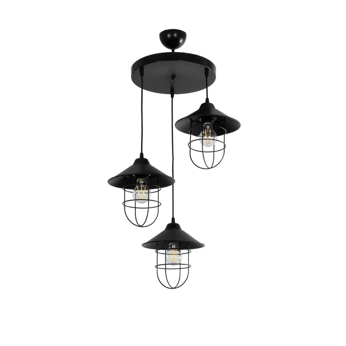 GLOBOSTAR® CAGE 203-0097 Vintage Κρεμαστό Φωτιστικό Οροφής με Ντουί 3 x E27 AC 220-240V IP20 - Μαύρο - Μ45 x Π45 x Υ45cm GLOBOSTAR® CAGE 203-0097 Vintage Κρεμαστό Φωτιστικό Οροφής με Ντουί 3 x E27 AC 220-240V IP20 - Μαύρο - Μ45 x Π45 x Υ45cm