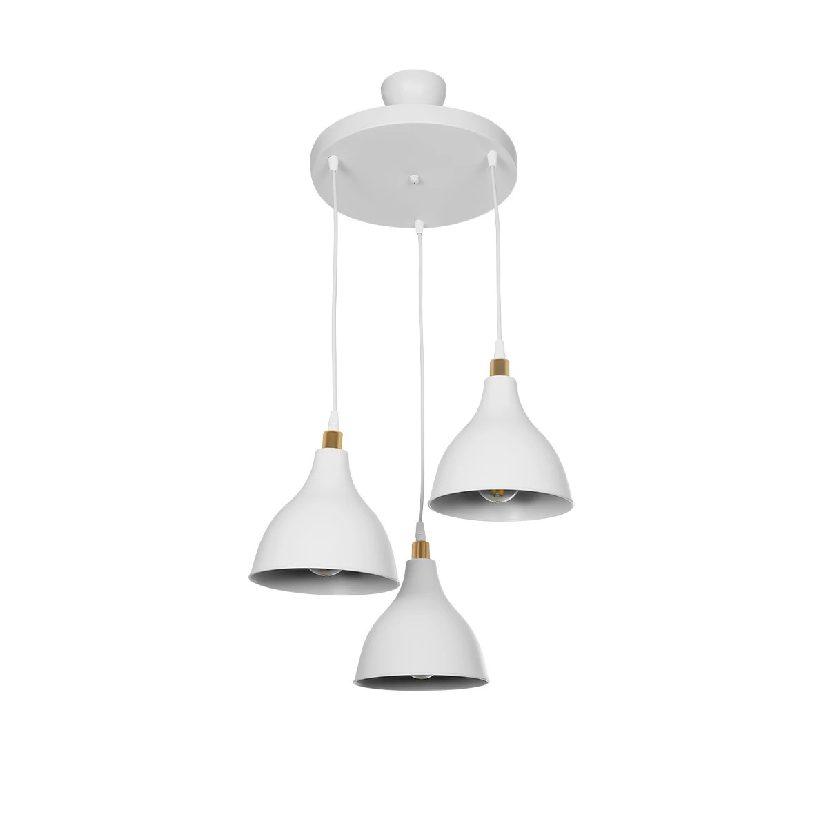 GloboStar® RADE 203-0128 Vintage Κρεμαστό Φωτιστικό Καμπάνα Τρίφωτο 3 x E27 IP20 Λευκό Πλαστικό - Μ40 x Π40 x Υ80cm GloboStar® RADE 203-0128 Vintage Κρεμαστό Φωτιστικό Καμπάνα Τρίφωτο 3 x E27 IP20 Λευκό Πλαστικό - Μ40 x Π40 x Υ80cm