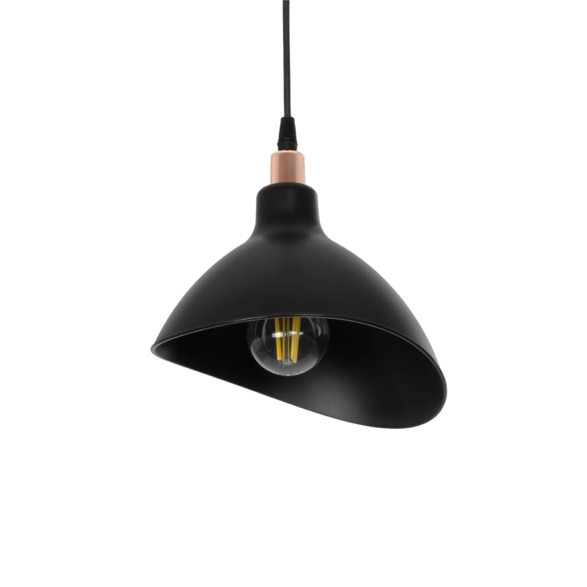GloboStar® RIVE 203-0143 Μοντέρνο Κρεμαστό Φωτιστικό Καμπάνα Μονόφωτο 1 x E27 IP20 Μάυρο με Χρυσό Πλαστικό - Μ22 x Π22 x Υ83cm GloboStar® RIVE 203-0143 Μοντέρνο Κρεμαστό Φωτιστικό Καμπάνα Μονόφωτο 1 x E27 IP20 Μάυρο με Χρυσό Πλαστικό - Μ22 x Π22 x Υ83cm