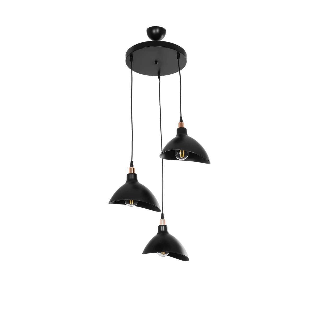 GloboStar® RIVE 203-0144 Μοντέρνο Κρεμαστό Φωτιστικό Καμπάνα Τρίφωτο 3 x E27 IP20 Μαύρο με Χρυσό Πλαστικό - Μ45 x Π45 x Υ80cm GloboStar® RIVE 203-0144 Μοντέρνο Κρεμαστό Φωτιστικό Καμπάνα Τρίφωτο 3 x E27 IP20 Μαύρο με Χρυσό Πλαστικό - Μ45 x Π45 x Υ80cm