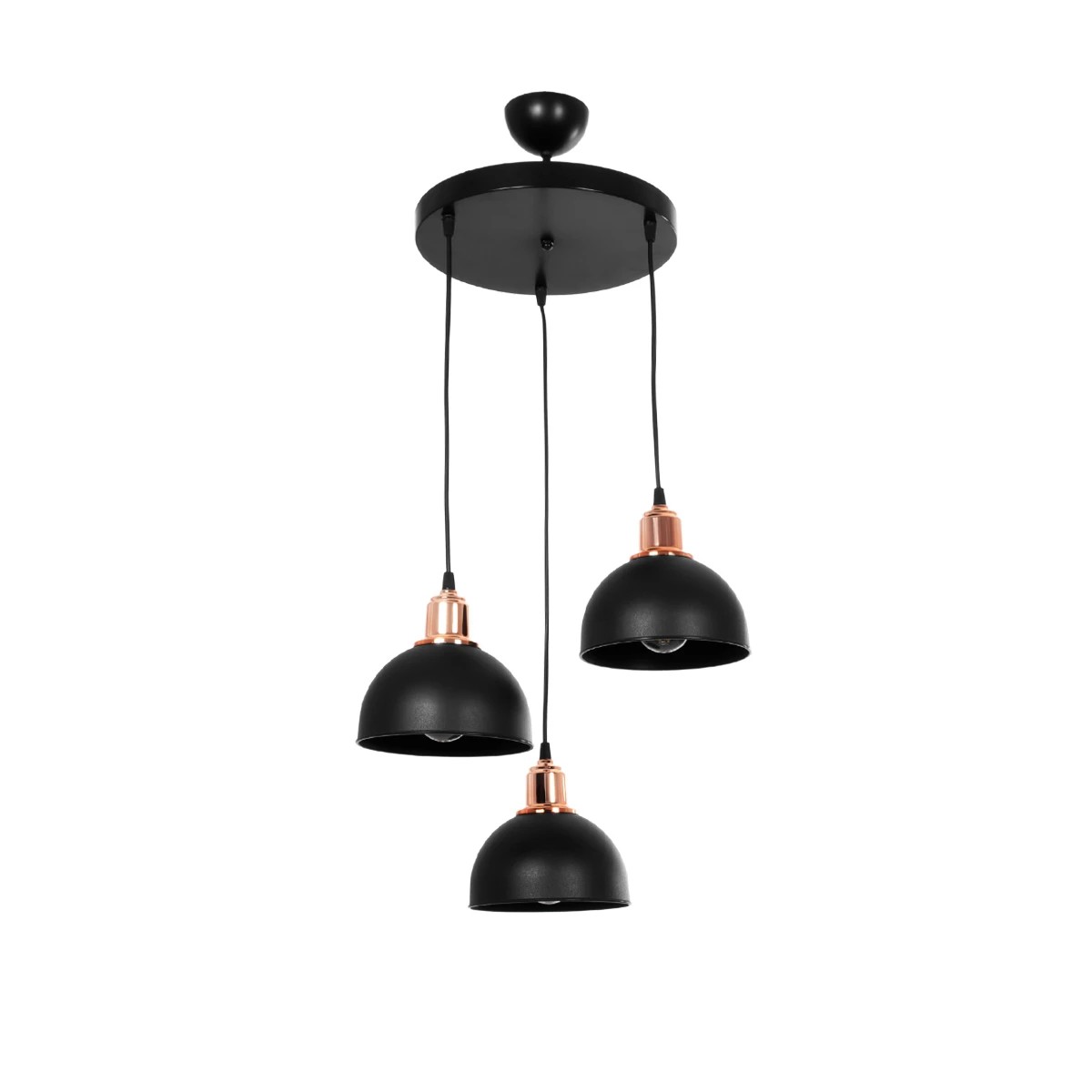 GLOBOSTAR® ΗUT 203-0146 Μοντέρνο Κρεμαστό Φωτιστικό Οροφής με Ντουί 3 x E27 AC 220-240V IP20 - Μάυρο & Χάλκινο - Μ40 x Π40 x Υ40cm GLOBOSTAR® ΗUT 203-0146 Μοντέρνο Κρεμαστό Φωτιστικό Οροφής με Ντουί 3 x E27 AC 220-240V IP20 - Μάυρο & Χάλκινο - Μ40 x Π40 x Υ40cm