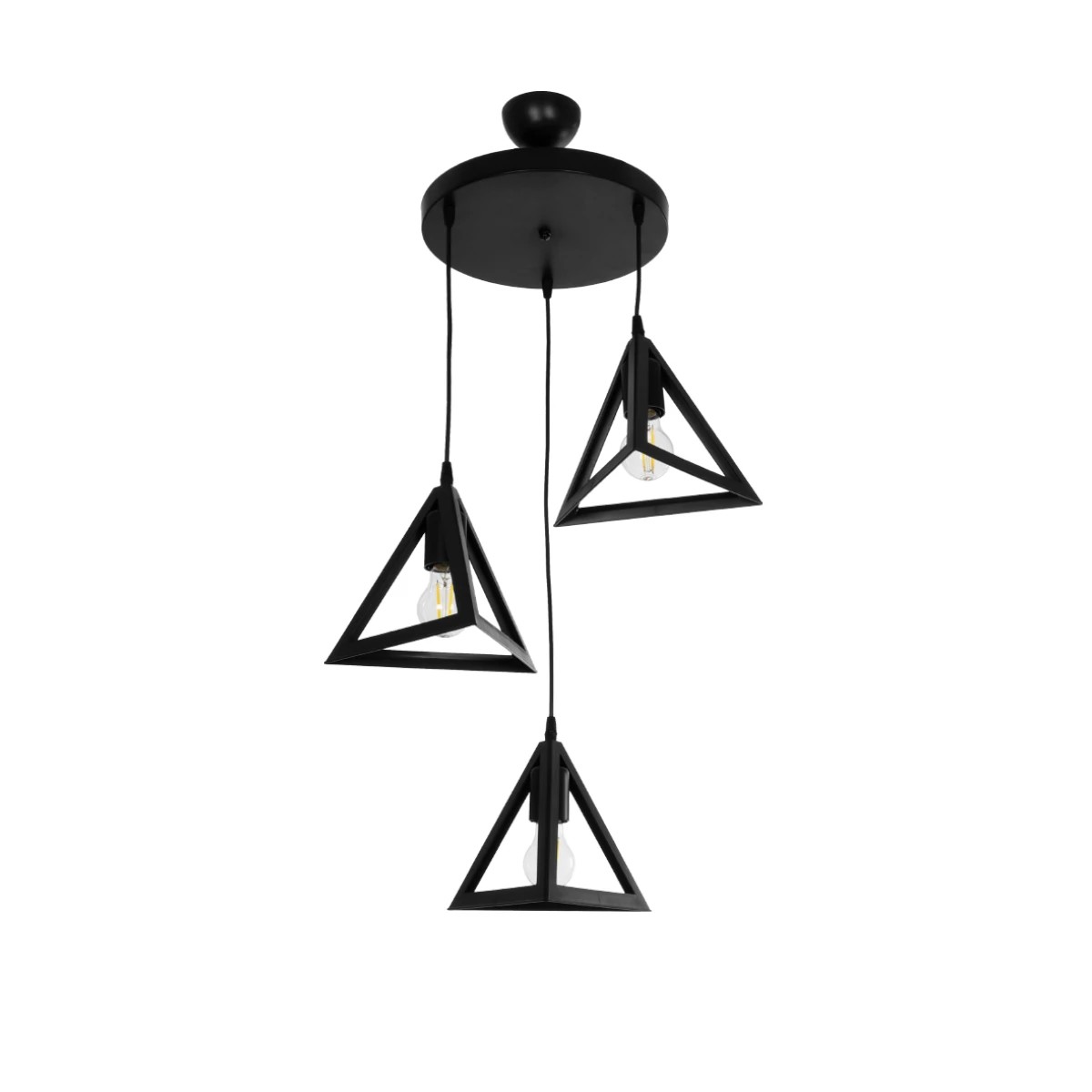 GloboStar® TRIANGLE 203-0160 Μοντέρνο Κρεμαστό Φωτιστικό Καμπάνα Τρίφωτο 3 x E27 IP20 Μαύρο Πλαστικό - Μ50 x Π50 x Υ80cm GloboStar® TRIANGLE 203-0160 Μοντέρνο Κρεμαστό Φωτιστικό Καμπάνα Τρίφωτο 3 x E27 IP20 Μαύρο Πλαστικό - Μ50 x Π50 x Υ80cm