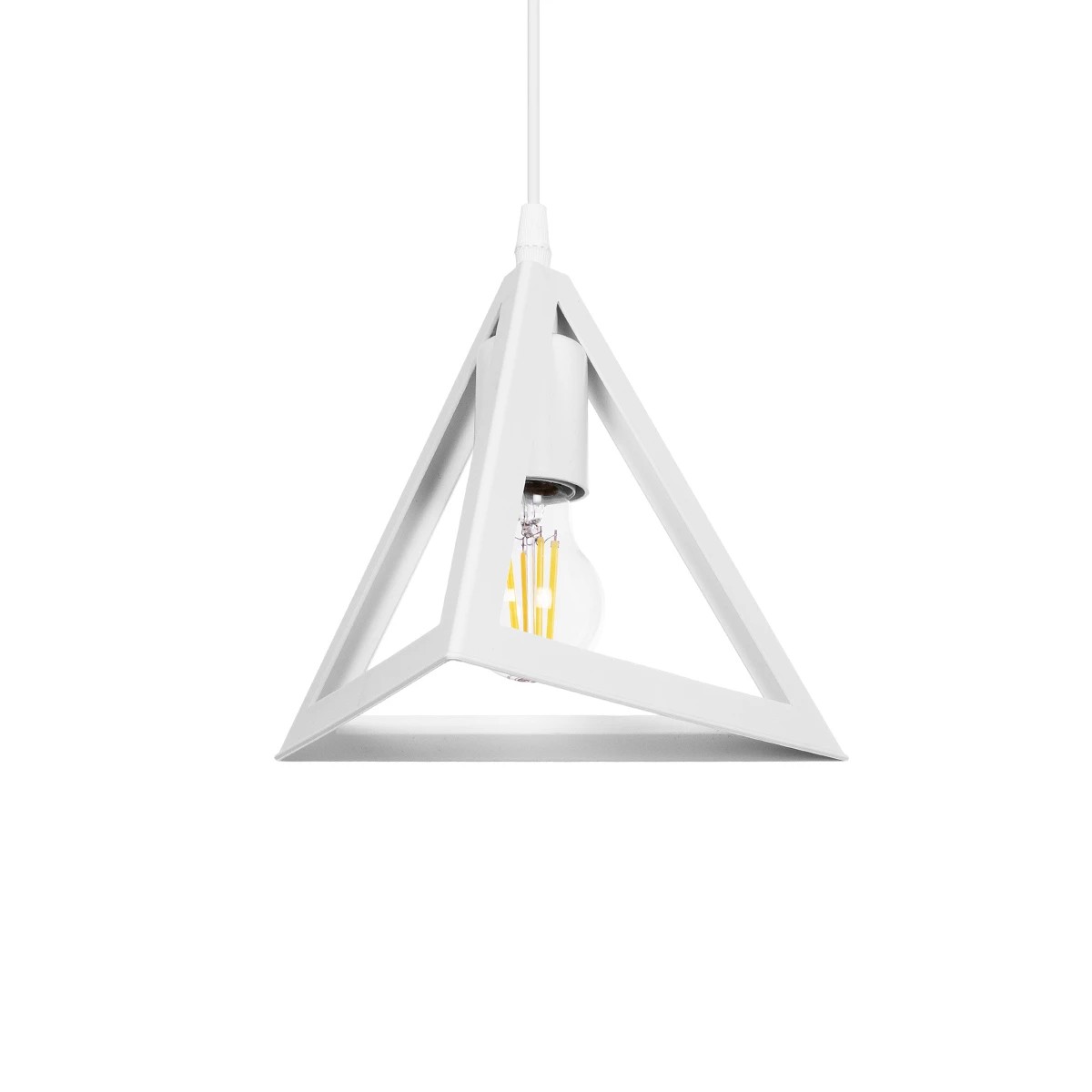 GLOBOSTAR® TRIANGLE 203-0163 Μοντέρνο Κρεμαστό Φωτιστικό Οροφής με Ντουί 1 x E27 AC 220-240V IP20 - Λευκό - Μ24 x Π24 x Υ22cm GLOBOSTAR® TRIANGLE 203-0163 Μοντέρνο Κρεμαστό Φωτιστικό Οροφής με Ντουί 1 x E27 AC 220-240V IP20 - Λευκό - Μ24 x Π24 x Υ22cm