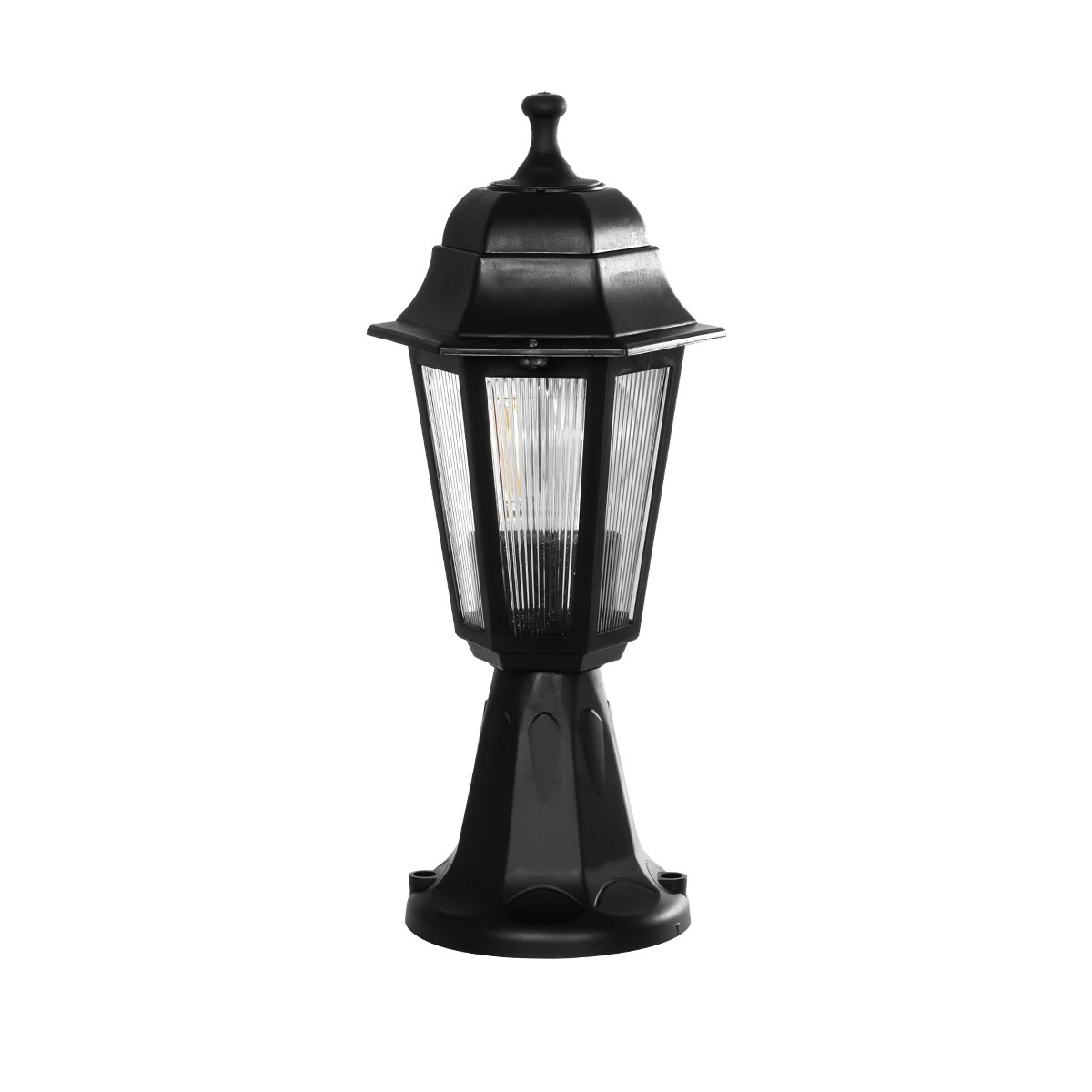 GloboStar® VITRO 203-0190 Vintage Επιδαπέδιο Φωτιστικό Φαναράκι Μονόφωτο 1 x E27 IP44 Μαύρο & Διάφανο Πλαστικό - Μ17 x Π17 x Υ40cm GloboStar® VITRO 203-0190 Vintage Επιδαπέδιο Φωτιστικό Φαναράκι Μονόφωτο 1 x E27 IP44 Μαύρο & Διάφανο Πλαστικό - Μ17 x Π17 x Υ40cm