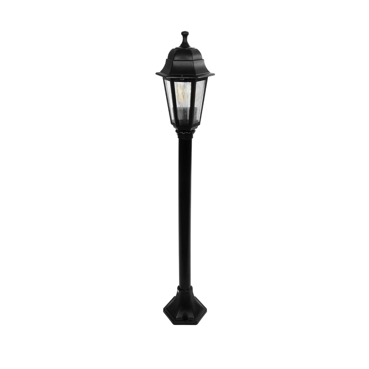 GloboStar® VITRO 203-0192 Vintage Επιδαπέδιο Φωτιστικό Κολωνάκι Κήπου Μονόφωτο 1 x E27 IP44 Μαύρο & Διάφανο Πλαστικό - Μ16 x Π16 x Υ100cm GloboStar® VITRO 203-0192 Vintage Επιδαπέδιο Φωτιστικό Κολωνάκι Κήπου Μονόφωτο 1 x E27 IP44 Μαύρο & Διάφανο Πλαστικό - Μ16 x Π16 x Υ100cm