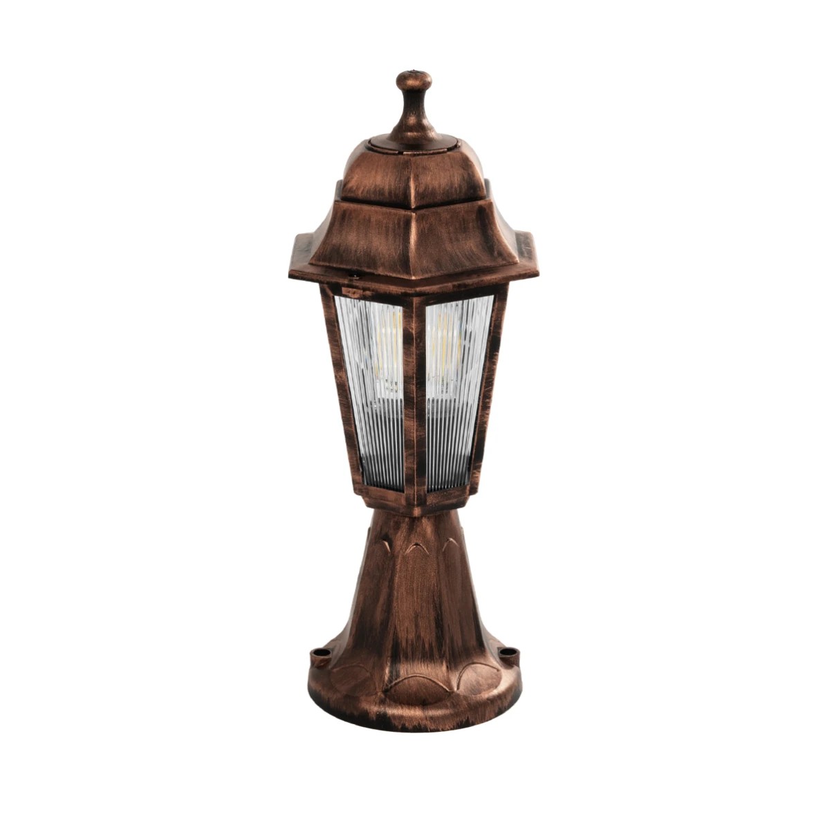 GloboStar® VITRO 203-0195 Vintage Επιδαπέδιο Φωτιστικό Φαναράκι Μονόφωτο 1 x E27 IP44 Χάλκινο & Διάφανο Πλαστικό - Μ17 x Π17 x Υ40cm GloboStar® VITRO 203-0195 Vintage Επιδαπέδιο Φωτιστικό Φαναράκι Μονόφωτο 1 x E27 IP44 Χάλκινο & Διάφανο Πλαστικό - Μ17 x Π17 x Υ40cm