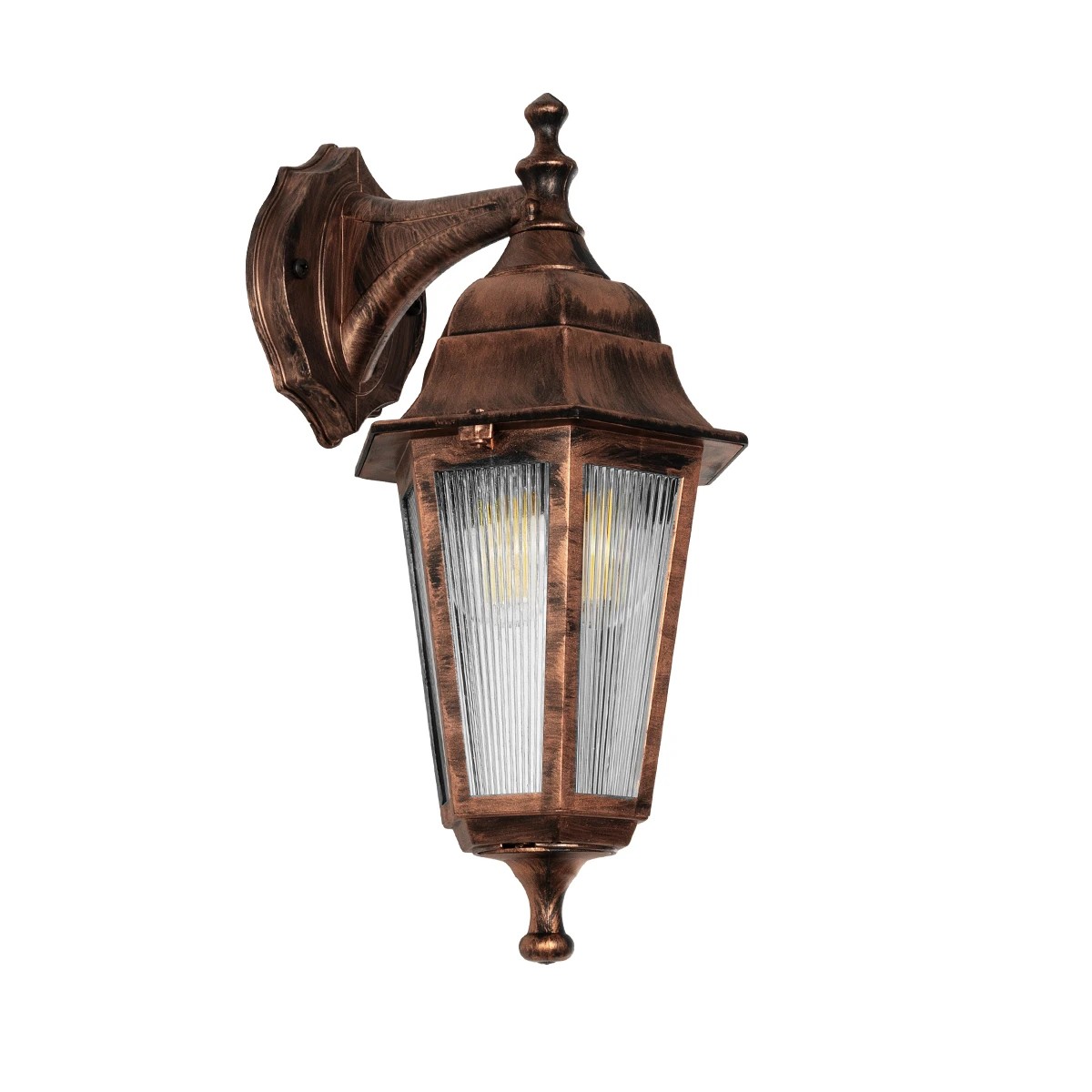 GloboStar® VITRO 203-0196 Vintage Επιτοίχιο Φωτιστικό Φαναράκι Μονόφωτο 1 x E27 IP44 Χάλκινο Πλαστικό - Μ19 x Π16 x Υ34cm GloboStar® VITRO 203-0196 Vintage Επιτοίχιο Φωτιστικό Φαναράκι Μονόφωτο 1 x E27 IP44 Χάλκινο Πλαστικό - Μ19 x Π16 x Υ34cm