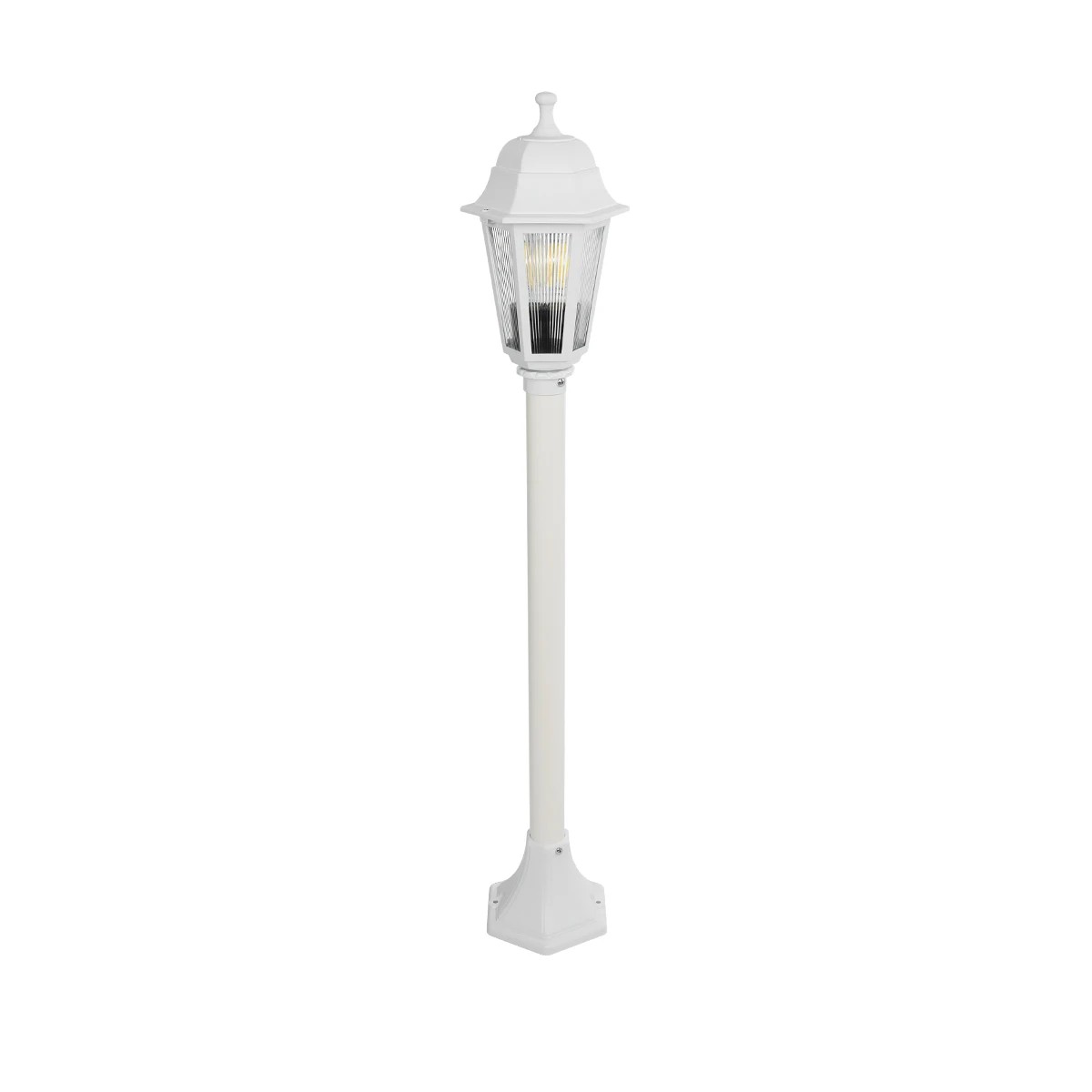 GloboStar® VITRO 203-0202 Vintage Επιδαπέδιο Φωτιστικό Κολωνάκι Κήπου Μονόφωτο 1 x E27 IP44 Λευκό & Διάφανο Πλαστικό - Μ16 x Π16 x Υ100cm GloboStar® VITRO 203-0202 Vintage Επιδαπέδιο Φωτιστικό Κολωνάκι Κήπου Μονόφωτο 1 x E27 IP44 Λευκό & Διάφανο Πλαστικό - Μ16 x Π16 x Υ100cm