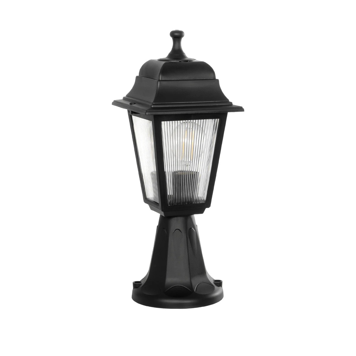 GloboStar® SOLME 203-0210 Vintage Επιδαπέδιο Φωτιστικό Φαναράκι Μονόφωτο 1 x E27 IP44 Μαύρο & Διάφανο Πλαστικό - Μ22 x Π22 x Υ40cm GloboStar® SOLME 203-0210 Vintage Επιδαπέδιο Φωτιστικό Φαναράκι Μονόφωτο 1 x E27 IP44 Μαύρο & Διάφανο Πλαστικό - Μ22 x Π22 x Υ40cm