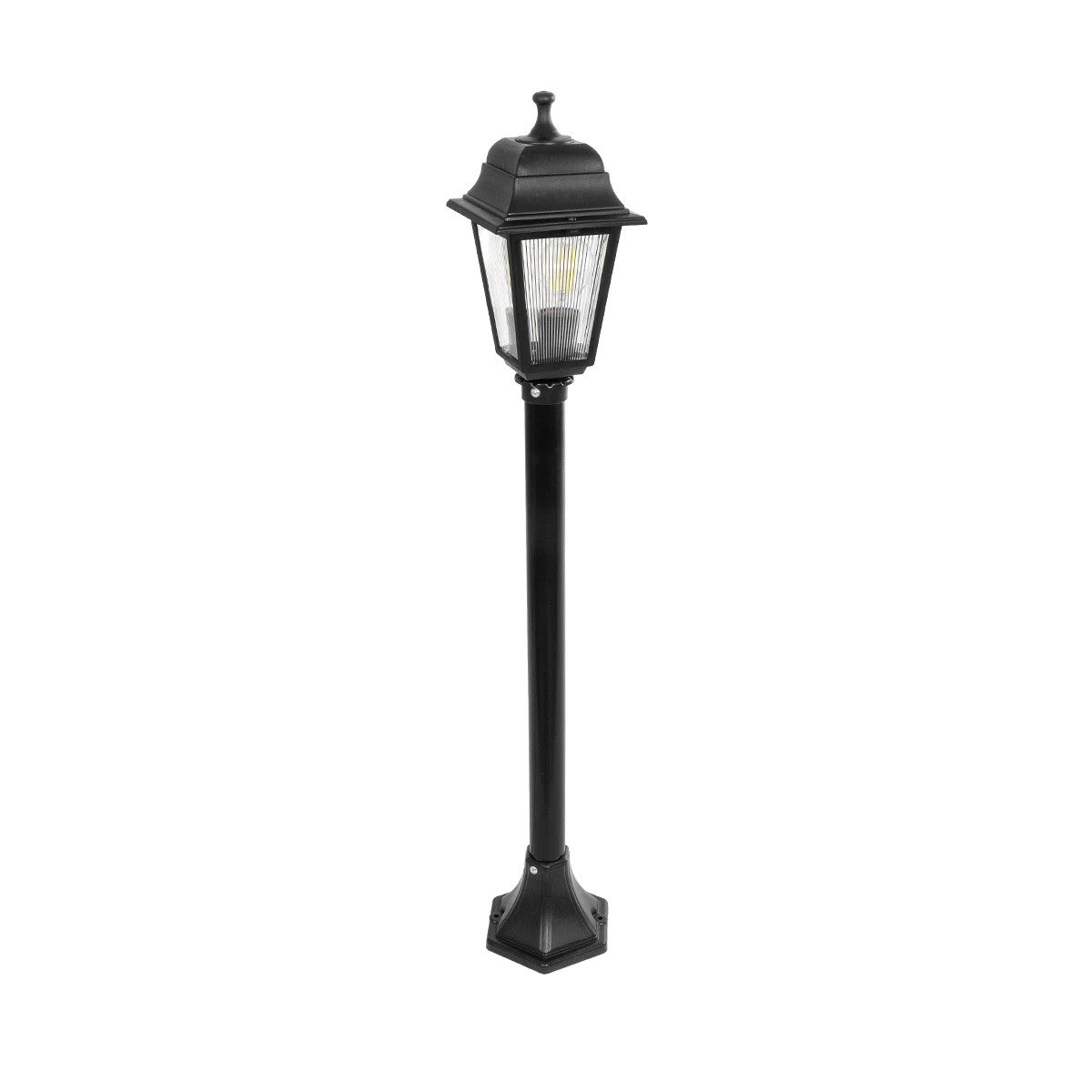 GloboStar® SOLME 203-0212 Vintage Επιδαπέδιο Φωτιστικό Κολωνάκι Κήπου Μονόφωτο 1 x E27 IP44 Μαύρο & Διάφανο Πλαστικό - Μ22 x Π22 x Υ100cm GloboStar® SOLME 203-0212 Vintage Επιδαπέδιο Φωτιστικό Κολωνάκι Κήπου Μονόφωτο 1 x E27 IP44 Μαύρο & Διάφανο Πλαστικό - Μ22 x Π22 x Υ100cm