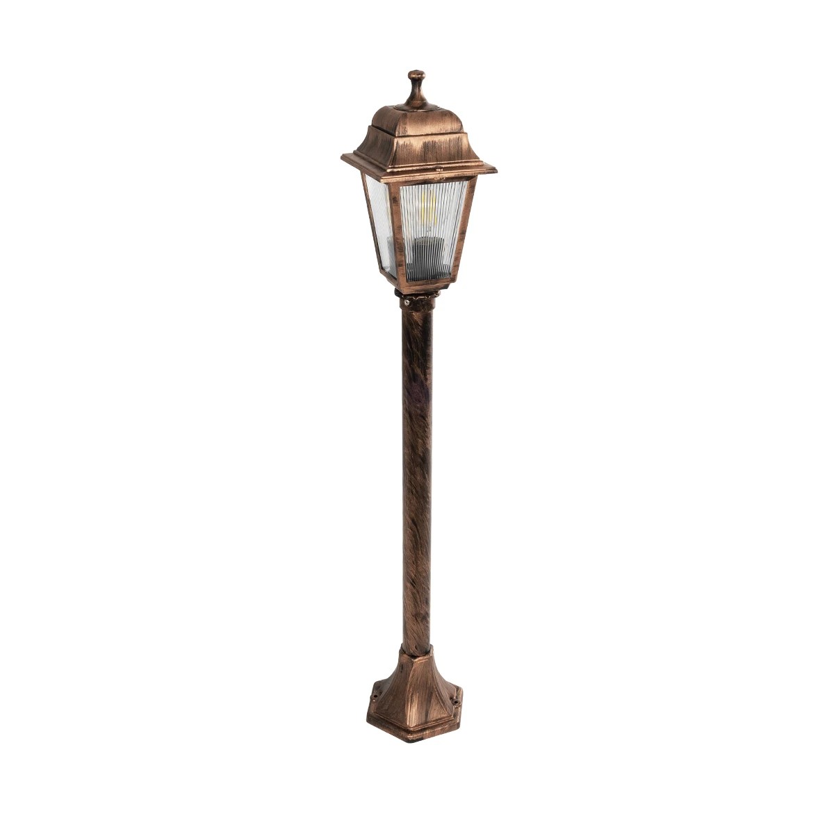 GloboStar® SOLME 203-0217 Vintage Επιδαπέδιο Φωτιστικό Κολωνάκι Κήπου Μονόφωτο 1 x E27 IP44 Χάλκινο & Διάφανο Πλαστικό - Μ22 x Π22 x Υ100cm GloboStar® SOLME 203-0217 Vintage Επιδαπέδιο Φωτιστικό Κολωνάκι Κήπου Μονόφωτο 1 x E27 IP44 Χάλκινο & Διάφανο Πλαστικό - Μ22 x Π22 x Υ100cm