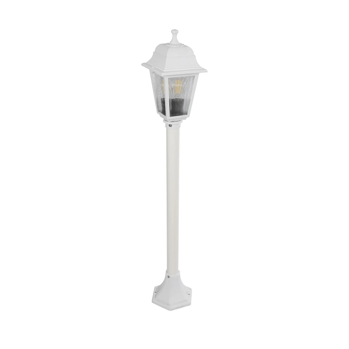 GloboStar® SOLME 203-0222 Vintage Επιδαπέδιο Φωτιστικό Κολωνάκι Κήπου Μονόφωτο 1 x E27 IP44 Λευκό & Διάφανο Πλαστικό - Μ22 x Π22 x Υ100cm GloboStar® SOLME 203-0222 Vintage Επιδαπέδιο Φωτιστικό Κολωνάκι Κήπου Μονόφωτο 1 x E27 IP44 Λευκό & Διάφανο Πλαστικό - Μ22 x Π22 x Υ100cm