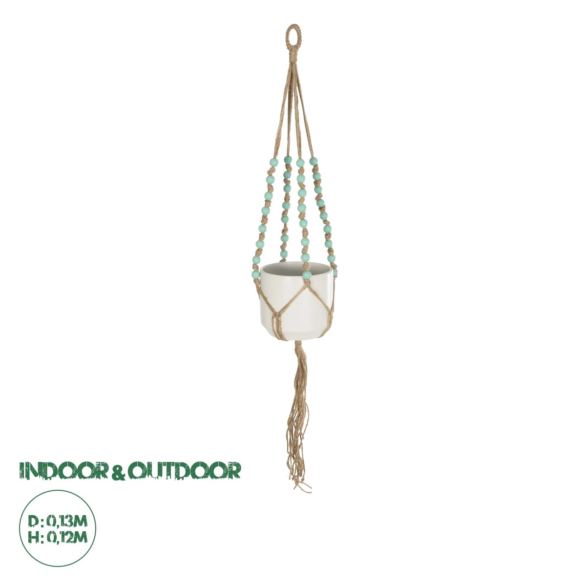 GloboStar® Artificial Garden PUEBLO 20532 Διακοσμητική Κεραμική Γλάστρα Λευκή με Μακραμέ Μ13 x Π13 x Υ12 cm GloboStar® Artificial Garden PUEBLO 20532 Διακοσμητική Κεραμική Γλάστρα Λευκή με Μακραμέ Μ13 x Π13 x Υ12 cm