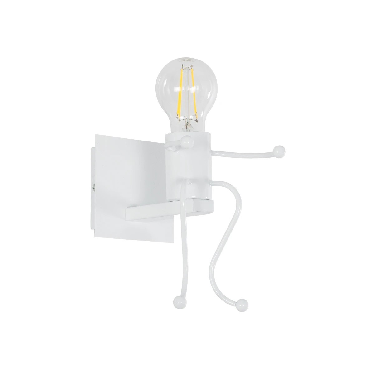 GloboStar® LITTLE MAN 01389 Μοντέρνο Επιτοίχιο Φωτιστικό Απλίκα Μονόφωτο 1 x E27 IP20 Λευκό Μέταλλο - Μ12 x Π19 x Υ17cm GloboStar® LITTLE MAN 01389 Μοντέρνο Επιτοίχιο Φωτιστικό Απλίκα Μονόφωτο 1 x E27 IP20 Λευκό Μέταλλο - Μ12 x Π19 x Υ17cm