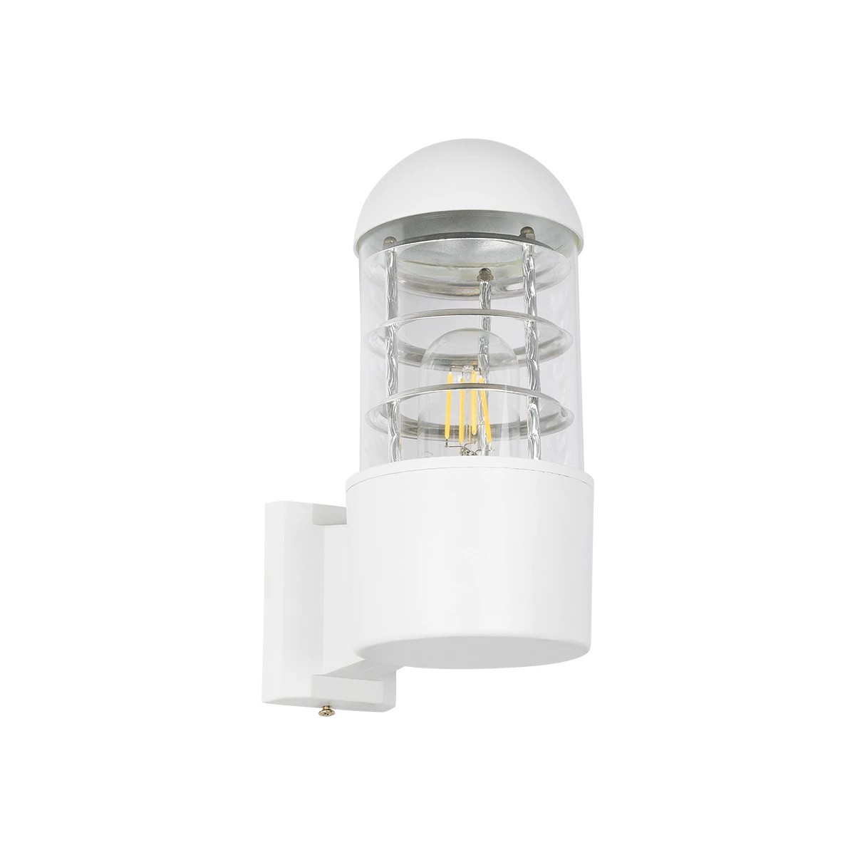 GloboStar® NEWI 01418 Μοντέρνο Επιτοίχιο Φωτιστικό Απλίκα Μονόφωτο 1 x E27 IP20 Λευκό & Ασημί Μέταλλο με Διάφανο Γυαλί - Μ11 x Π17 x Υ25cm GloboStar® NEWI 01418 Μοντέρνο Επιτοίχιο Φωτιστικό Απλίκα Μονόφωτο 1 x E27 IP20 Λευκό & Ασημί Μέταλλο με Διάφανο Γυαλί - Μ11 x Π17 x Υ25cm