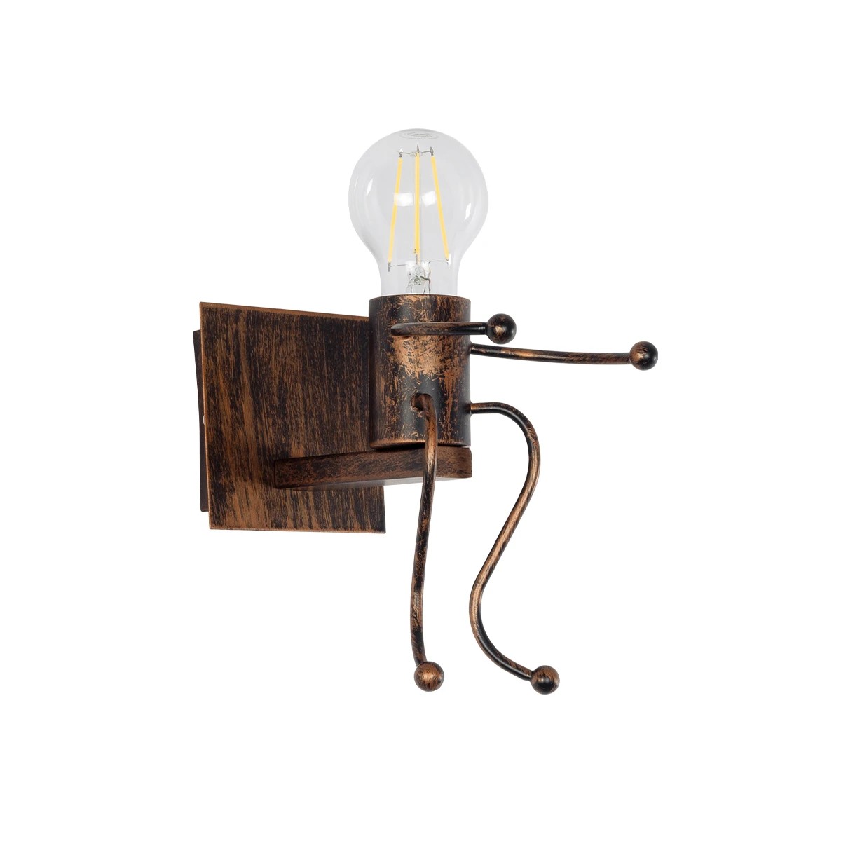 GloboStar® LITTLE MAN 01592 Μοντέρνο Επιτοίχιο Φωτιστικό Απλίκα Μονόφωτο 1 x E27 IP20 Χάλκινο Μέταλλο - Μ12 x Π19 x Υ17cm GloboStar® LITTLE MAN 01592 Μοντέρνο Επιτοίχιο Φωτιστικό Απλίκα Μονόφωτο 1 x E27 IP20 Χάλκινο Μέταλλο - Μ12 x Π19 x Υ17cm