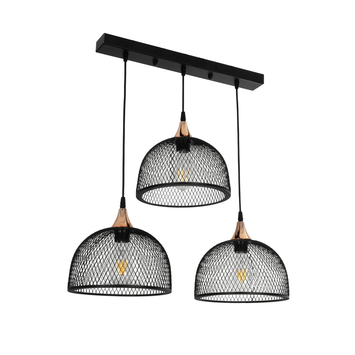GLOBOSTAR® GLIND 201-0082 Vintage Κρεμαστό Φωτιστικό Οροφής με Ντουί 3 x E27 AC 220-240V IP20 - Μαύρο - Μ60 x Π25 x Υ50cm GLOBOSTAR® GLIND 201-0082 Vintage Κρεμαστό Φωτιστικό Οροφής με Ντουί 3 x E27 AC 220-240V IP20 - Μαύρο - Μ60 x Π25 x Υ50cm