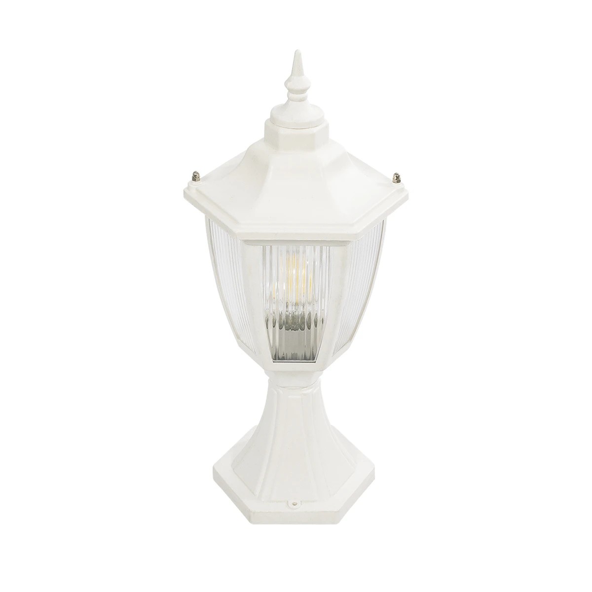 GloboStar® ENGLAND 202-0010 Vintage Επιδαπέδιο Φωτιστικό Φαναράκι Μονόφωτο 1 x E27 IP44 Λευκό & Διάφανο Πλαστικό - Μ20 x Π20 x Υ45cm GloboStar® ENGLAND 202-0010 Vintage Επιδαπέδιο Φωτιστικό Φαναράκι Μονόφωτο 1 x E27 IP44 Λευκό & Διάφανο Πλαστικό - Μ20 x Π20 x Υ45cm