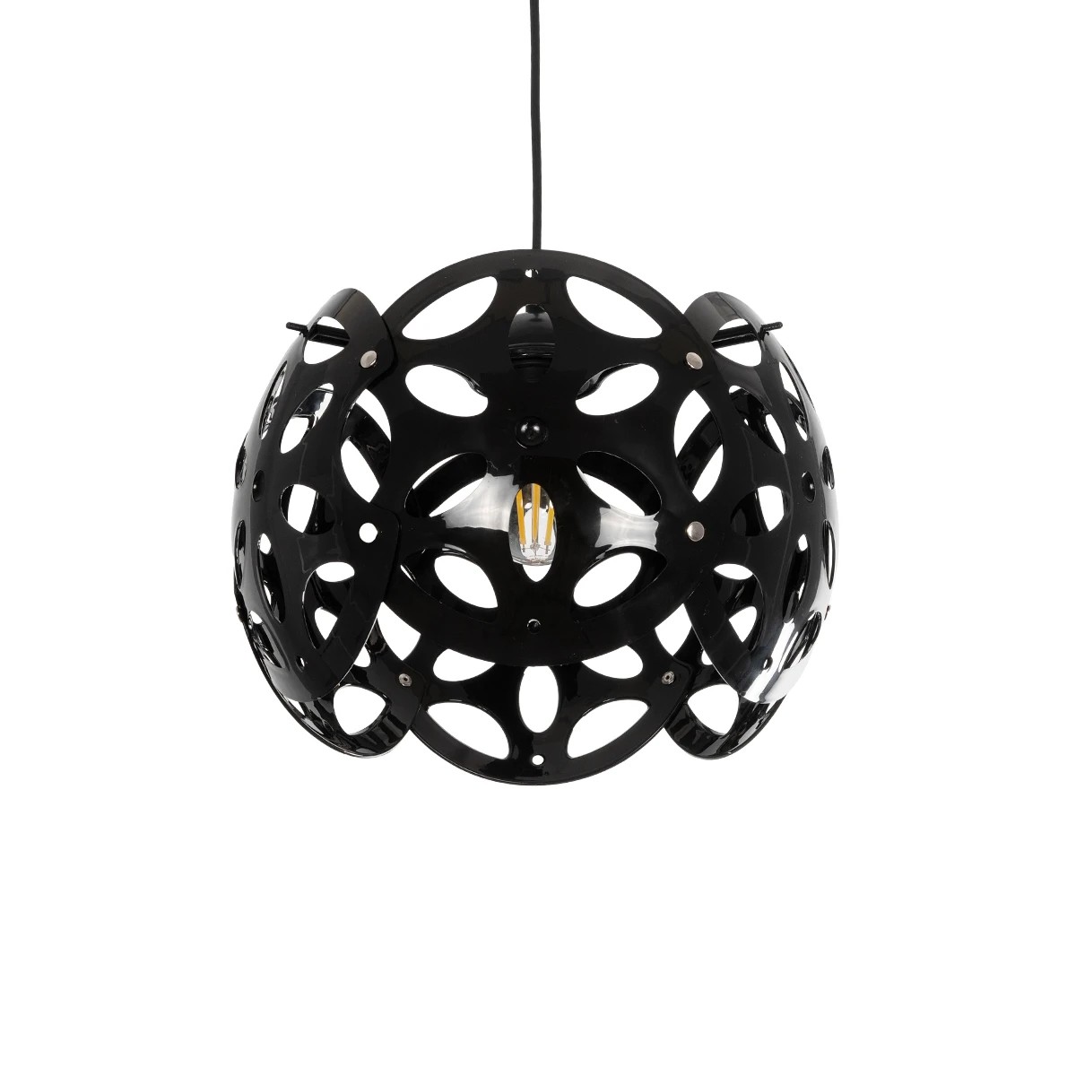 GLOBOSTAR® DOMINIC 202-0031 Μοντέρνο Κρεμαστό Φωτιστικό Οροφής με Ντουί 1 x E27 AC 220-240V IP20 - Μαύρο - Μ30 x Π30 x Υ70cm