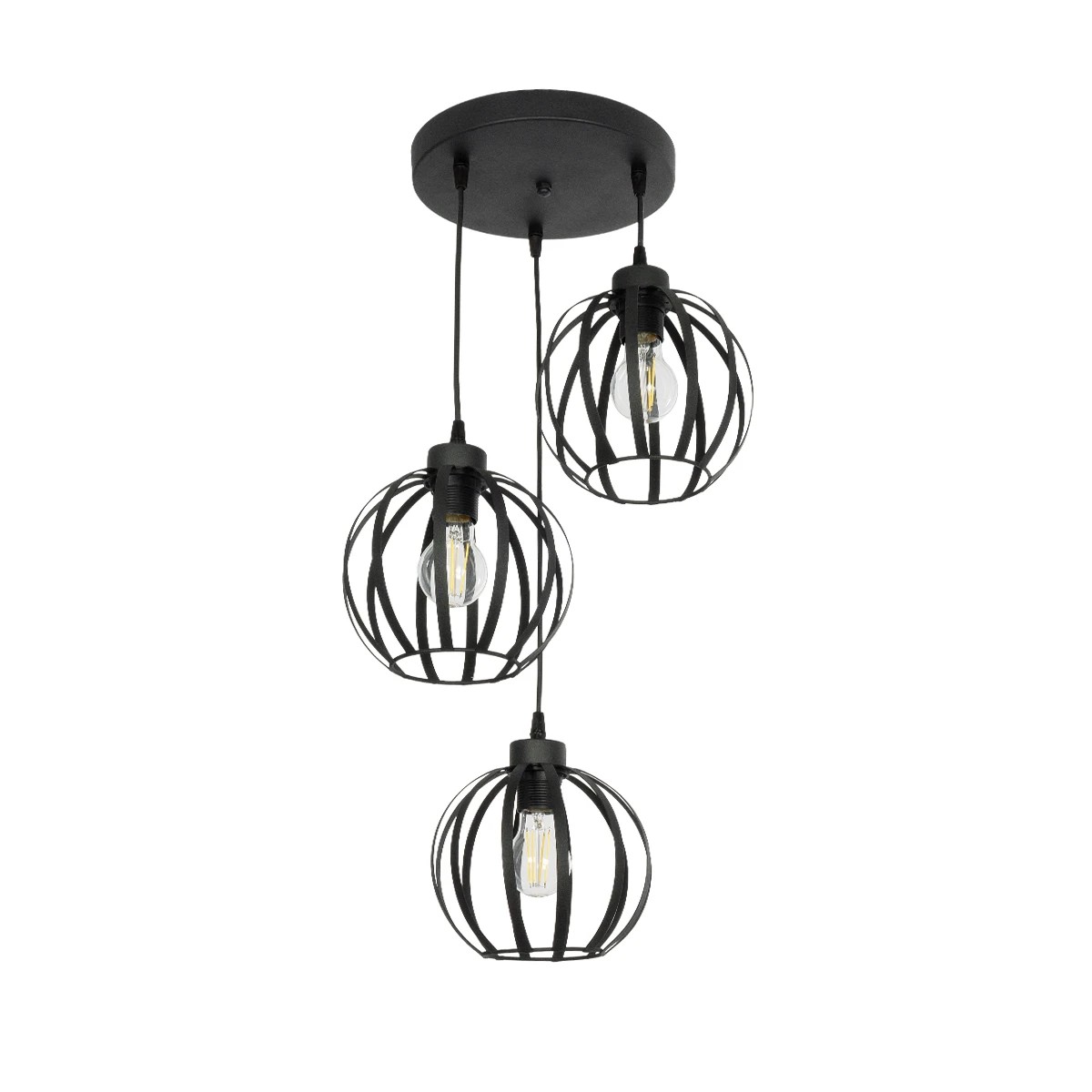GLOBOSTAR® LUSE 202-0049 Μοντέρνο Κρεμαστό Φωτιστικό Οροφής με Ντουί 3 x E27 AC 220-240V IP20 - Μαύρο - Μ40 x Π40 x Υ65cm GLOBOSTAR® LUSE 202-0049 Μοντέρνο Κρεμαστό Φωτιστικό Οροφής με Ντουί 3 x E27 AC 220-240V IP20 - Μαύρο - Μ40 x Π40 x Υ65cm