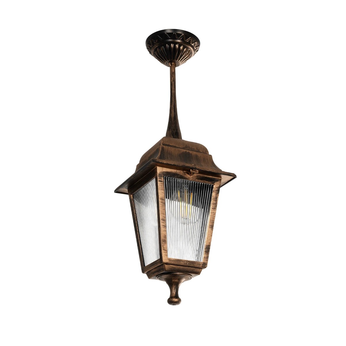 GloboStar® SOLME 203-0214 Vintage Κρεμαστό Φωτιστικό Φαναράκι Μονόφωτο 1 x E27 IP44 Χάλκινο Πλαστικό - Μ15 x Π15 x Υ27cm GloboStar® SOLME 203-0214 Vintage Κρεμαστό Φωτιστικό Φαναράκι Μονόφωτο 1 x E27 IP44 Χάλκινο Πλαστικό - Μ15 x Π15 x Υ27cm