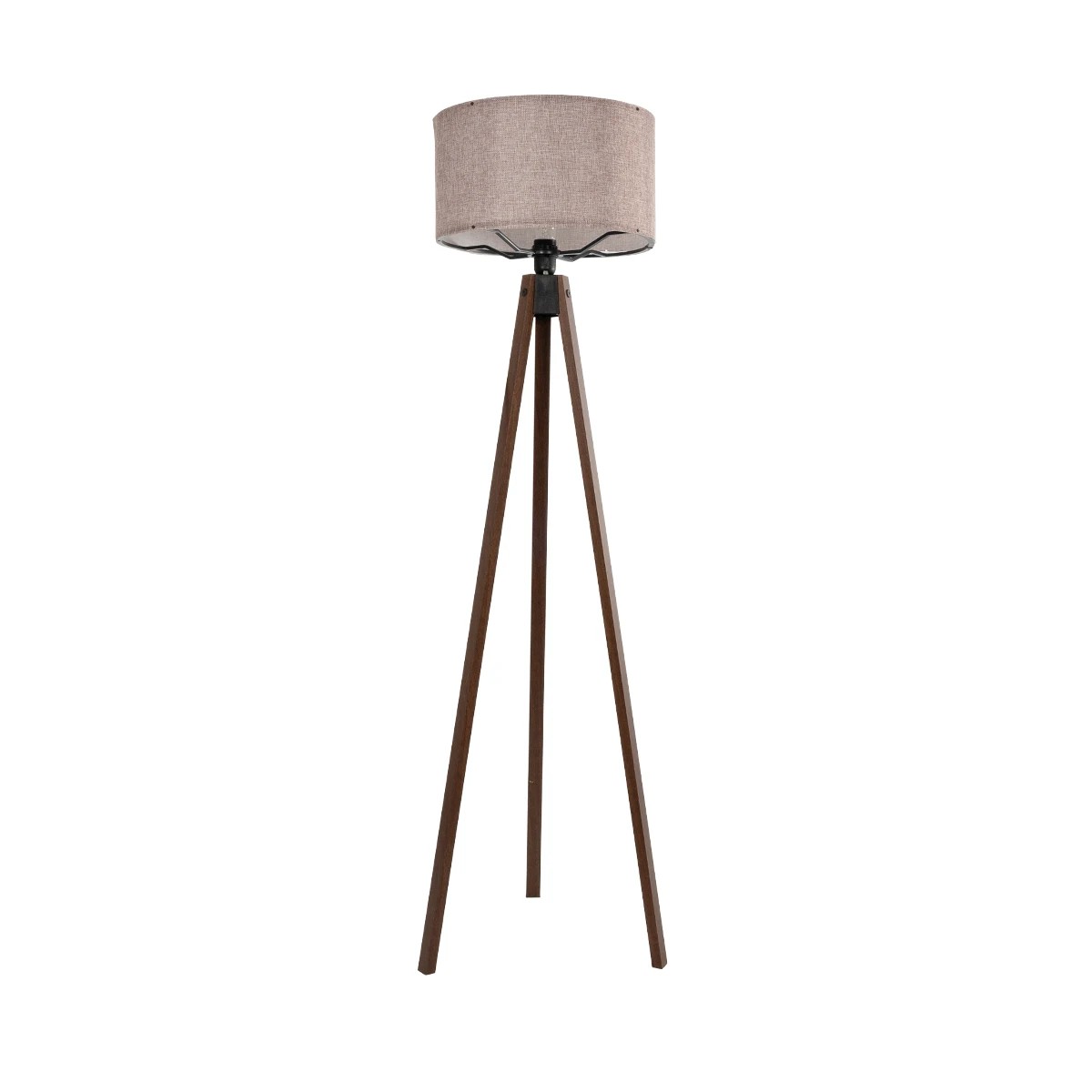 GloboStar® SAGA 204-0049 Μοντέρνο Eπιδαπέδιο Φωτιστικό Μονόφωτο 1 x E27 IP20 Καφέ Ξύλο με Ροζ  Ύφασμα - Μ38 x Π38 x Υ140cm