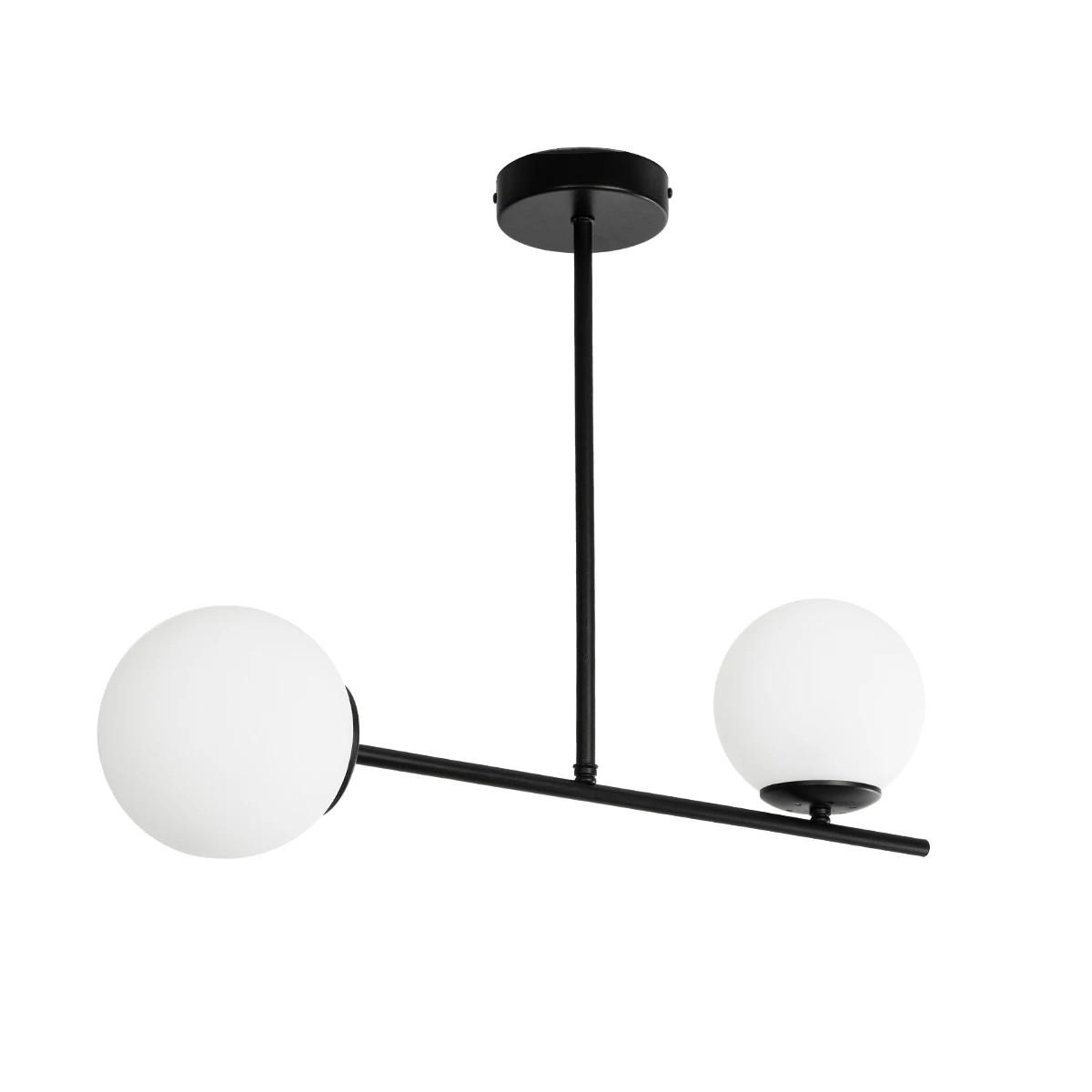 GLOBOSTAR® GLORUS 201-0118 Μοντέρνο Φωτιστικό Οροφής με Ντουί 2 x E27 AC 220-240V IP20 - Μαύρο & Λευκό - Μ65 x Π15 x Υ23cm
