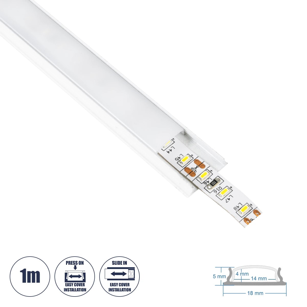 GLOBOSTAR® ALP-LINEAR CURBARIO 70863-1M Επιφανειακό Εύκαμπτο Προφίλ Αλουμινίου με Λευκό Γαλακτερό Πατητό Κάλυμμα για Ταινίες LED IP20 - Λευκό - Μ100 x Π1.7 x Υ0.5cm GLOBOSTAR® ALP-LINEAR CURBARIO 70863-1M Επιφανειακό Εύκαμπτο Προφίλ Αλουμινίου με Λευκό Γαλακτερό Πατητό Κάλυμμα για Ταινίες LED IP20 - Λευκό - Μ100 x Π1.7 x Υ0.5cm