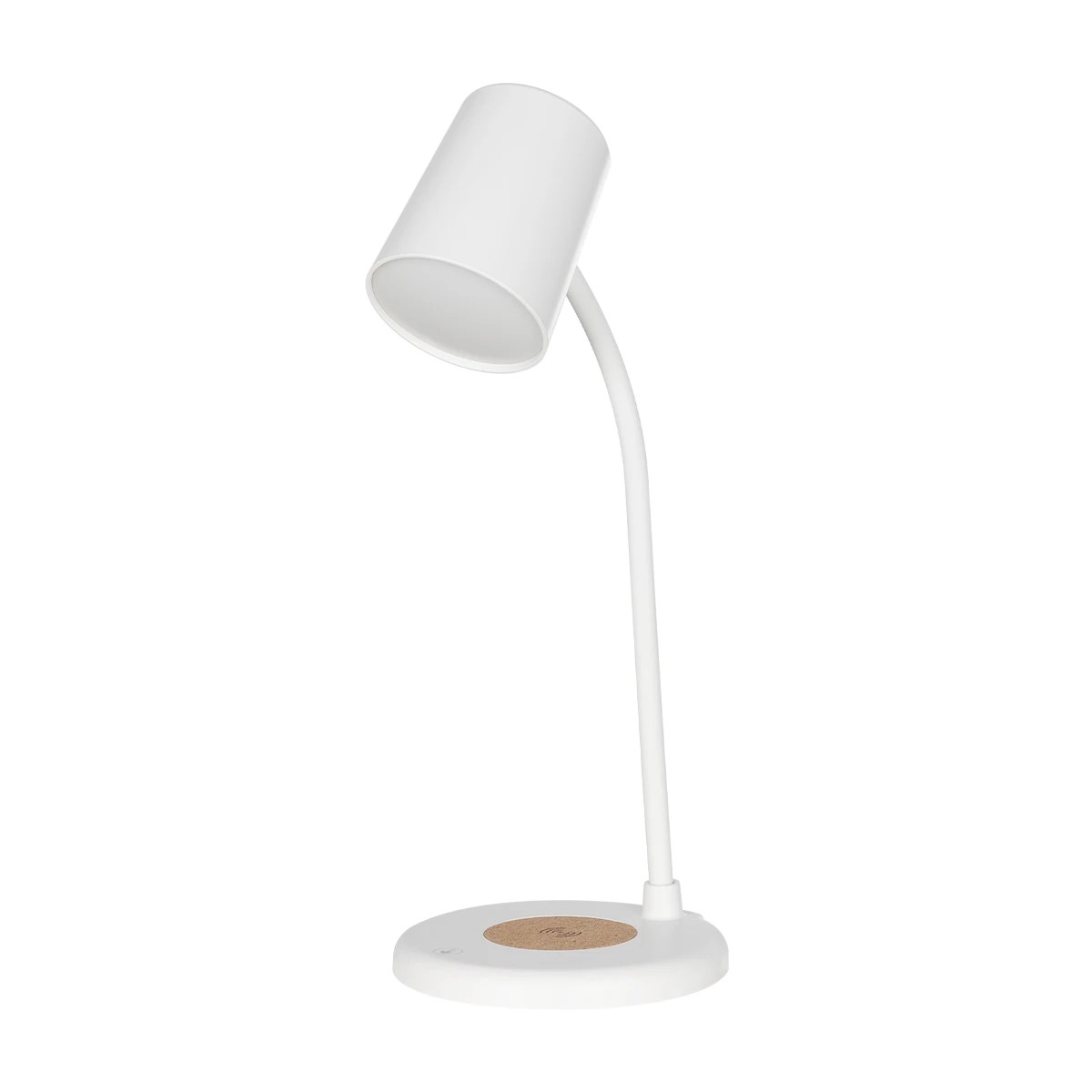 GLOBOSTAR® LUCORA 76555 Μοντέρνο Επιτραπέζιο Φωτιστικό Γραφείου με Ασύρματη Φόρτιση 10W 2A & 4W Bluetooth Ηχείο LED 3W 300lm 120° DC 5V με USB-C IP20 Ρυθμιζόμενο Λευκό CCT με Αφή 2700K/4500K/6000K Dimmable - Sanan SMD Chip - Λευκό - Μ12 x Π12 x Υ32cm 