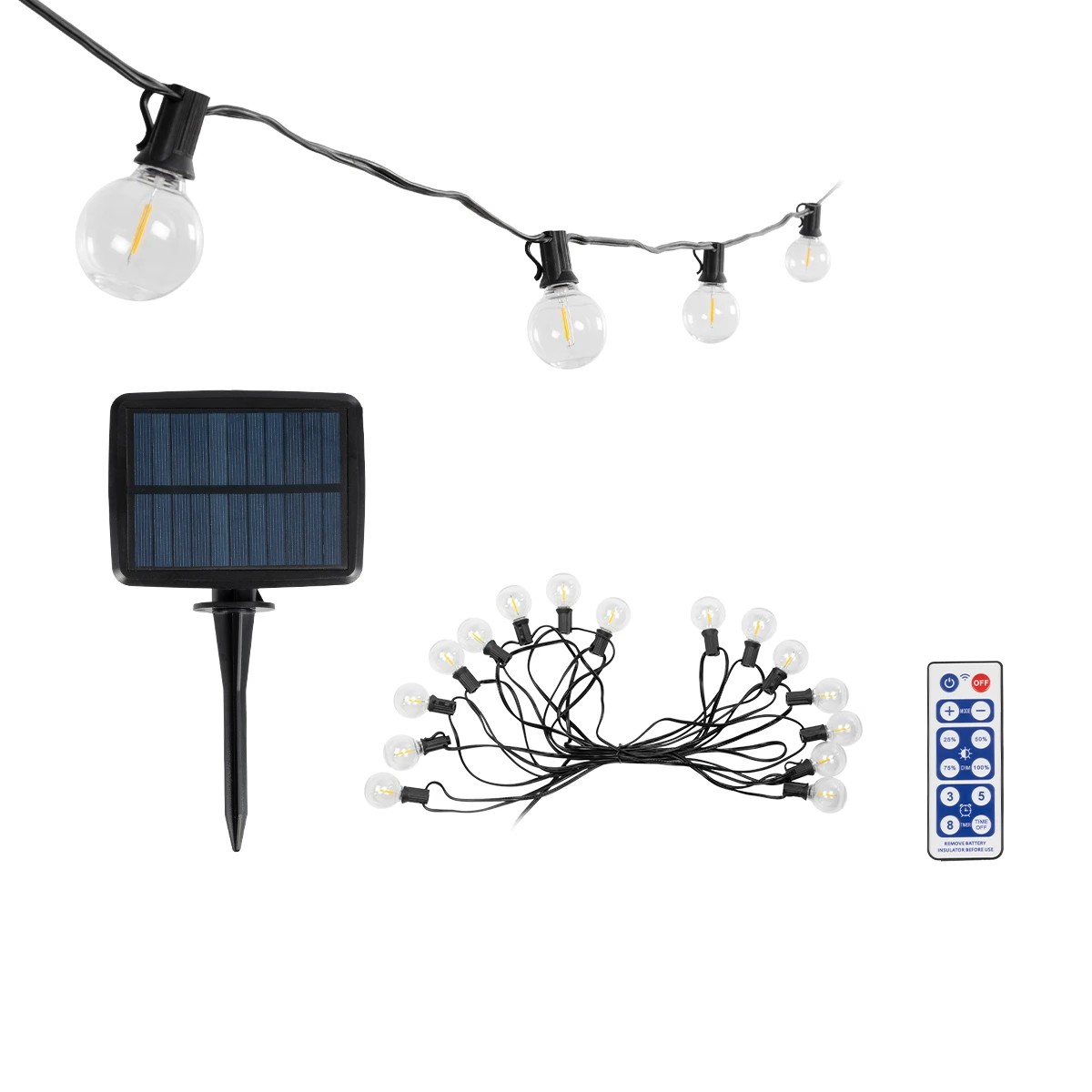GLOBOSTAR® TWILIGHT 79667 Μοντέρνο Φωτιστικό Κήπου Γιρλάντα 7.7m με 15 Λάμπες & IR Ασύρματο Χειριστήριο LED 9W 810lm 360° DC 3.7V με Ενσωματωμένο Φωτοβολταϊκό Panel 5.5V 1.5W & Επαναφορτιζόμενη Μπαταρία Li-ion 3.6V 1x18650 2200mAh Αδιάβροχο IP65 Θ GLOBOSTAR® TWILIGHT 79667 Μοντέρνο Φωτιστικό Κήπου Γιρλάντα 7.7m με 15 Λάμπες & IR Ασύρματο Χειριστήριο LED 9W 810lm 360° DC 3.7V με Ενσωματωμένο Φωτοβολταϊκό Panel 5.5V 1.5W & Επαναφορτιζόμενη Μπαταρία Li-ion 3.6V 1x18650 2200mAh Αδιάβροχο IP65 Θ