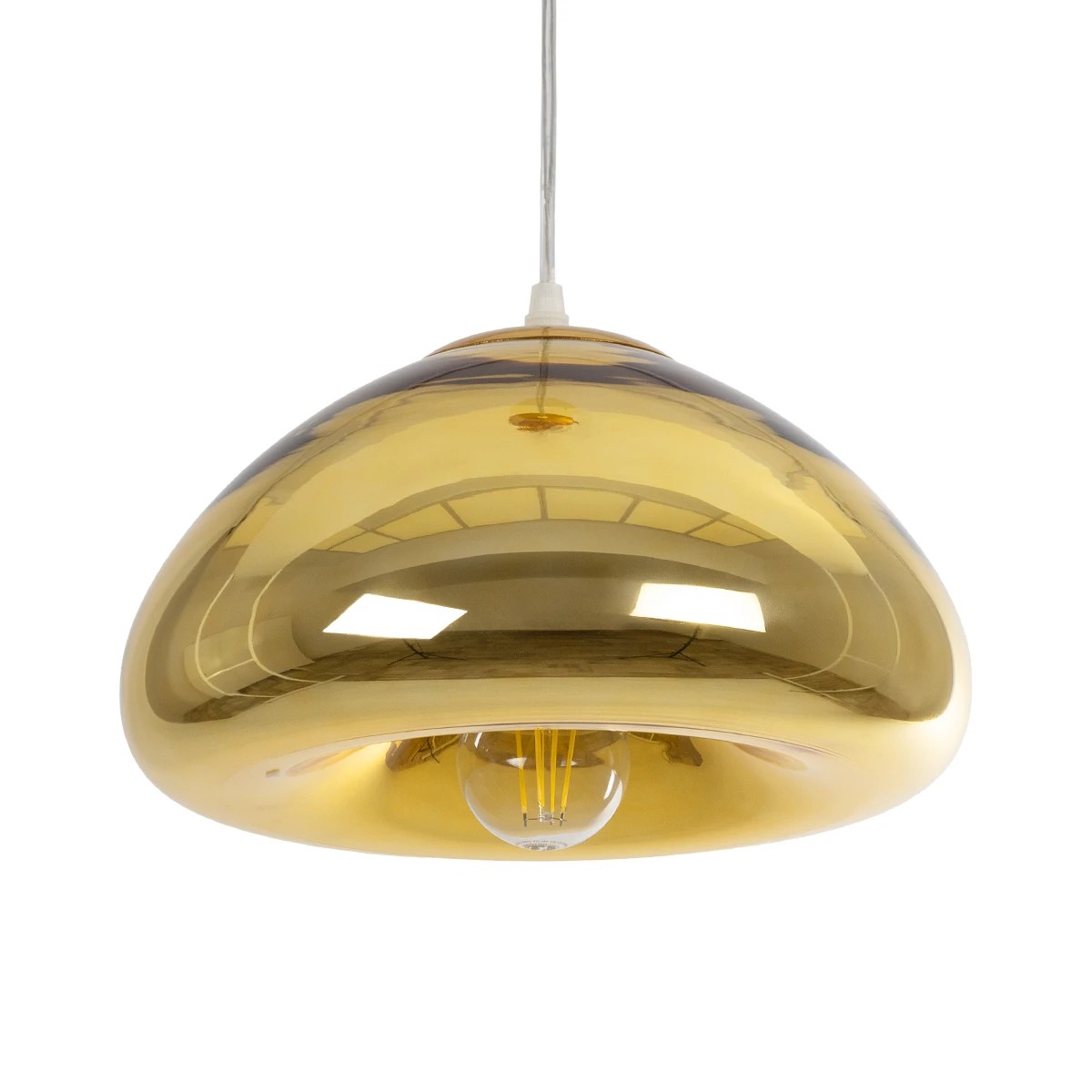 GLOBOSTAR® CRISTIN 999-0039 Μοντέρνο Κρεμαστό Φωτιστικό Οροφής με Ντουί 1 x E27 AC 220-240V IP20 - Χρυσό - Μ18 x Π18 x Υ13cm GLOBOSTAR® CRISTIN 999-0039 Μοντέρνο Κρεμαστό Φωτιστικό Οροφής με Ντουί 1 x E27 AC 220-240V IP20 - Χρυσό - Μ18 x Π18 x Υ13cm