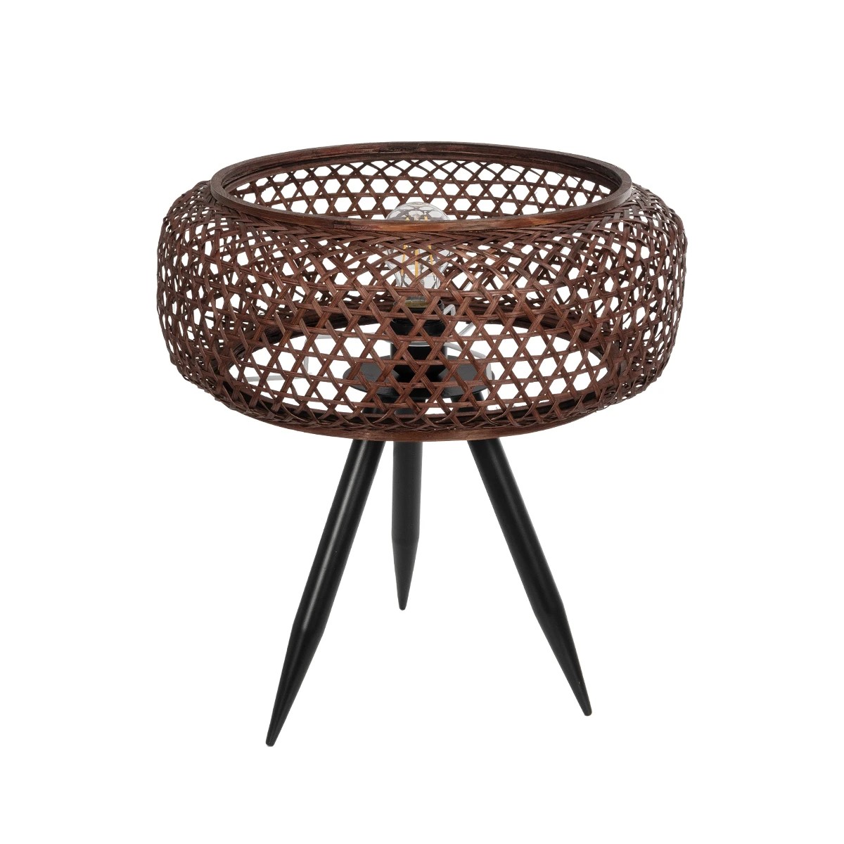 GloboStar® ZORION 999-0040 Vintage Επιτραπέζιο Φωτιστικό Πορτατίφ Μονόφωτο 1 x E27 IP20 Καφέ Ξύλο με Μαύρο Μέταλλο - Μ40 x Π40 x Υ43.5cm GloboStar® ZORION 999-0040 Vintage Επιτραπέζιο Φωτιστικό Πορτατίφ Μονόφωτο 1 x E27 IP20 Καφέ Ξύλο με Μαύρο Μέταλλο - Μ40 x Π40 x Υ43.5cm