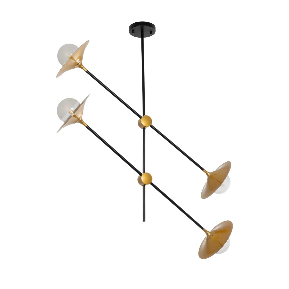 GloboStar® JOLIET 999-0044 Μοντέρνο Φωτιστικό Οροφής Πλέγμα Πολύφωτο 4 x G9 IP20 Μαύρο & Χρυσό Μέταλλο - Μ93 x Π20 x Υ106cm GloboStar® JOLIET 999-0044 Μοντέρνο Φωτιστικό Οροφής Πλέγμα Πολύφωτο 4 x G9 IP20 Μαύρο & Χρυσό Μέταλλο - Μ93 x Π20 x Υ106cm