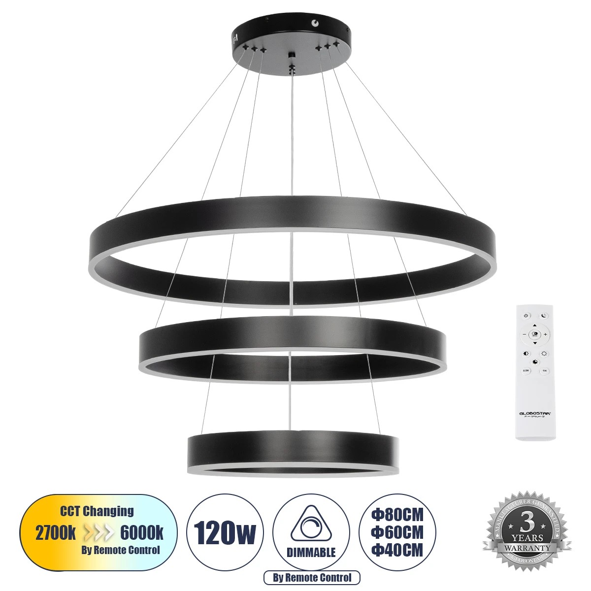 kelvo® VENOM 61188 Μοντέρνο Κρεμαστό Φωτιστικό Οροφής LED 120W 14158lm 120° AC 220-240V IP20 Ρυθμιζόμενο Λευκό CCT με Χειριστήριο από 2700K έως 6000K Dimmable - Lumileds SMD Chip - Μαύρο Ματ - Μ80 x Π80 x Υ60cm - 3 Χρόνια Εγγύηση kelvo® VENOM 61188 Μοντέρνο Κρεμαστό Φωτιστικό Οροφής LED 120W 14158lm 120° AC 220-240V IP20 Ρυθμιζόμενο Λευκό CCT με Χειριστήριο από 2700K έως 6000K Dimmable - Lumileds SMD Chip - Μαύρο Ματ - Μ80 x Π80 x Υ60cm - 3 Χρόνια Εγγύηση
