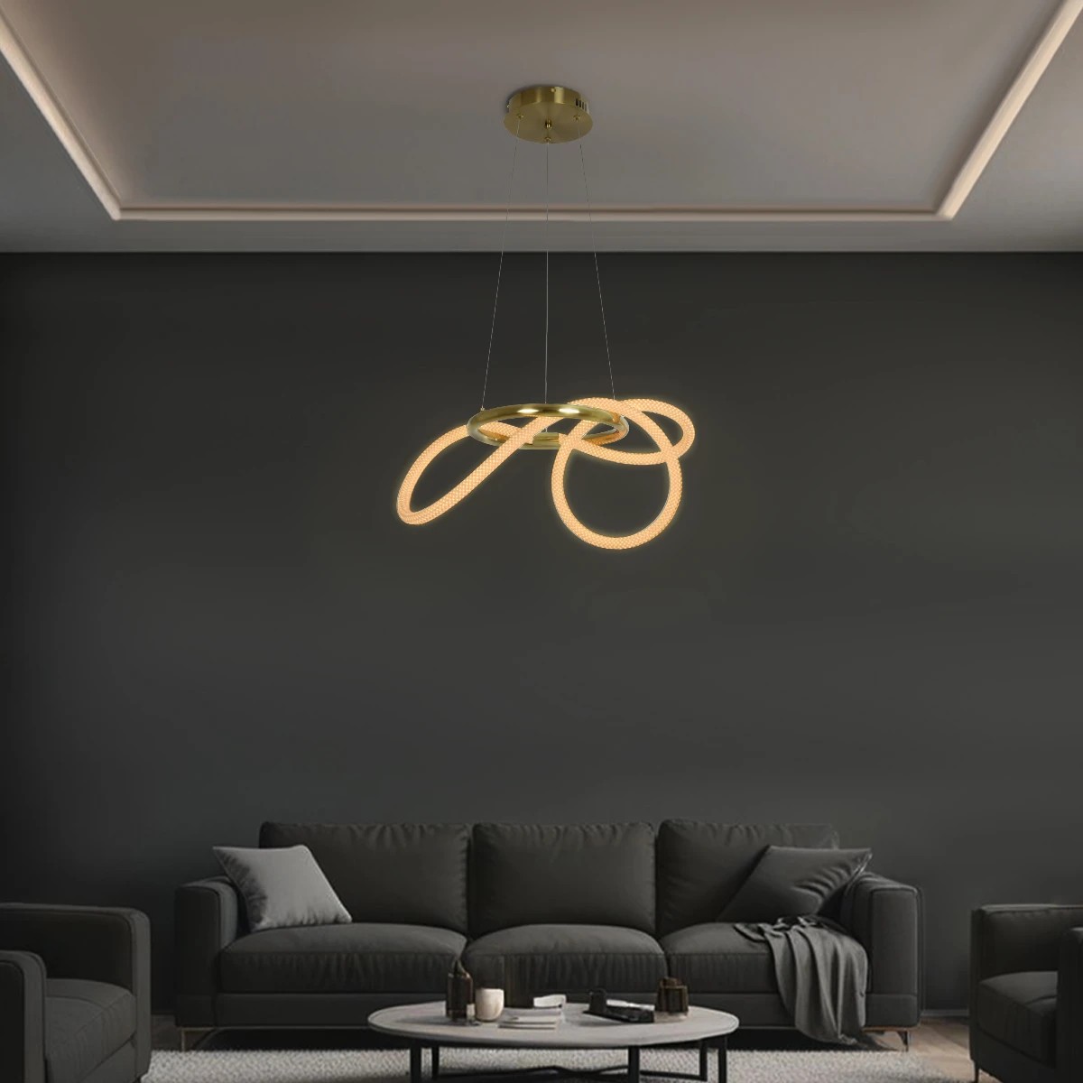 kelvo® GLOW 61657 Μοντέρνο Κρεμαστό Φωτιστικό Οροφής LED 30W 3000lm 360° AC 220-240V IP20 Ρυθμιζόμενο Λευκό CCT με Χειριστήριο από 2700K έως 6000K Dimmable - Lumileds SMD Chip - Χρυσό Πλατίνα & Λευκό Νήμα - Μ40 x Π40 x Υ30cm - 3 Χρόνια Εγγύηση kelvo® GLOW 61657 Μοντέρνο Κρεμαστό Φωτιστικό Οροφής LED 30W 3000lm 360° AC 220-240V IP20 Ρυθμιζόμενο Λευκό CCT με Χειριστήριο από 2700K έως 6000K Dimmable - Lumileds SMD Chip - Χρυσό Πλατίνα & Λευκό Νήμα - Μ40 x Π40 x Υ30cm - 3 Χρόνια Εγγύηση
