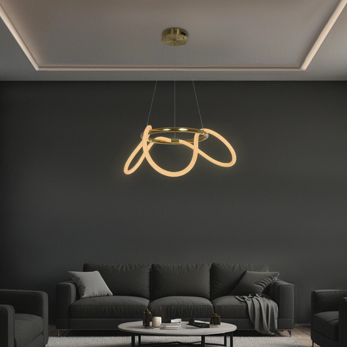 kelvo® GLOW 61658 Μοντέρνο Κρεμαστό Φωτιστικό Οροφής LED 36W 3600lm 360° AC 220-240V IP20 Ρυθμιζόμενο Λευκό CCT με Χειριστήριο από 2700K έως 6000K Dimmable - Lumileds SMD Chip - Χρυσό Πλατίνα & Λευκό Νήμα - Μ70 x Π70 x Υ40cm - 3 Χρόνια Εγγύηση kelvo® GLOW 61658 Μοντέρνο Κρεμαστό Φωτιστικό Οροφής LED 36W 3600lm 360° AC 220-240V IP20 Ρυθμιζόμενο Λευκό CCT με Χειριστήριο από 2700K έως 6000K Dimmable - Lumileds SMD Chip - Χρυσό Πλατίνα & Λευκό Νήμα - Μ70 x Π70 x Υ40cm - 3 Χρόνια Εγγύηση