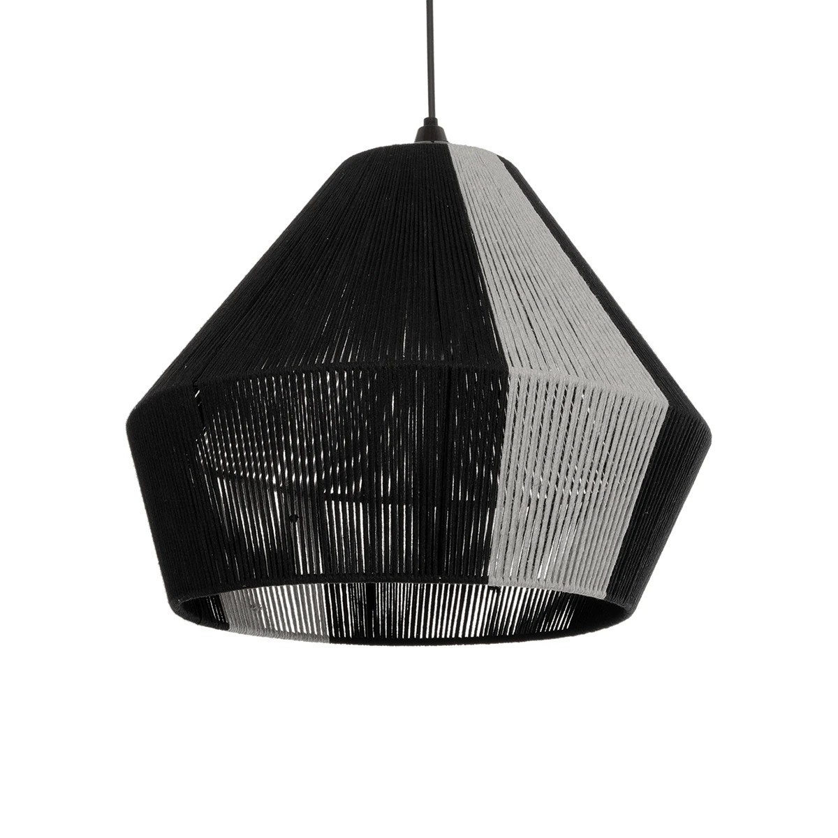 GLOBOSTAR® ANGULUS 205-0021 Boho Κρεμαστό Φωτιστικό Οροφής με Ντουί 1 x E27 AC 220-240V IP20 - Μαύρο & Γκρι - M40 x Π40 x Υ35cm GLOBOSTAR® ANGULUS 205-0021 Boho Κρεμαστό Φωτιστικό Οροφής με Ντουί 1 x E27 AC 220-240V IP20 - Μαύρο & Γκρι - M40 x Π40 x Υ35cm