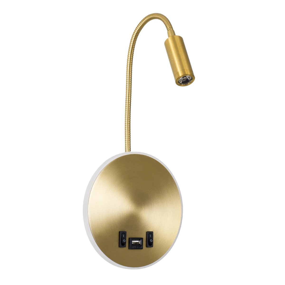 GLOBOSTAR® GOOSE 60885 Μοντέρνο Φωτιστικό Τοίχου - Απλίκα Ξενοδοχείου Reading Light με Φορτιστή USB 3A LED 6W 600lm 36° & 360° AC 220-240V IP20 Φυσικό Λευκό 4500K - CREE XPE & Lumileds SMD Chip & TÜV SÜD Driver - Χρυσό Πλατίνα - Μ15.5 x Π15 x GLOBOSTAR® GOOSE 60885 Μοντέρνο Φωτιστικό Τοίχου - Απλίκα Ξενοδοχείου Reading Light με Φορτιστή USB 3A LED 6W 600lm 36° & 360° AC 220-240V IP20 Φυσικό Λευκό 4500K - CREE XPE & Lumileds SMD Chip & TÜV SÜD Driver - Χρυσό Πλατίνα - Μ15.5 x Π15 x