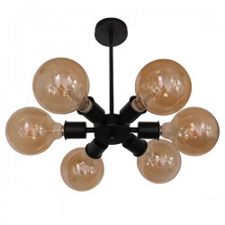GLOBOSTAR® CONFOR 01036 Μοντέρνο Φωτιστικό Οροφής με Ντουί 6 x E27 AC 220-240V IP20 - Μαύρο - Μ24 x Π24 x Υ8cm GLOBOSTAR® CONFOR 01036 Μοντέρνο Φωτιστικό Οροφής με Ντουί 6 x E27 AC 220-240V IP20 - Μαύρο - Μ24 x Π24 x Υ8cm