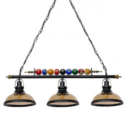 GLOBOSTAR® BILLIARD SERIES 01280 Vintage Κρεμαστό Φωτιστικό Οροφής με Ντουί 3 x E27 AC 220-240V IP20 - Μαύρο & Μελί - Μ96 x Π25 x Υ30cm GLOBOSTAR® BILLIARD SERIES 01280 Vintage Κρεμαστό Φωτιστικό Οροφής με Ντουί 3 x E27 AC 220-240V IP20 - Μαύρο & Μελί - Μ96 x Π25 x Υ30cm