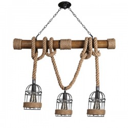 GLOBOSTAR® LILO 01149 Vintage Κρεμαστό Φωτιστικό Οροφής με Ντουί 3 x E27 AC 220-240V IP20 - Καφέ & Μπεζ - Μ80 x Π15 x Υ100cm GLOBOSTAR® LILO 01149 Vintage Κρεμαστό Φωτιστικό Οροφής με Ντουί 3 x E27 AC 220-240V IP20 - Καφέ & Μπεζ - Μ80 x Π15 x Υ100cm