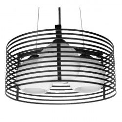 GLOBOSTAR® KEVIA 01150 Μοντέρνο Κρεμαστό Φωτιστικό Οροφής με Ντουί 3 x E27 AC 220-240V IP20 - Μαύρο & Λευκό - Μ40 x Π40 x Υ17.5cm GLOBOSTAR® KEVIA 01150 Μοντέρνο Κρεμαστό Φωτιστικό Οροφής με Ντουί 3 x E27 AC 220-240V IP20 - Μαύρο & Λευκό - Μ40 x Π40 x Υ17.5cm