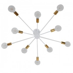 GLOBOSTAR® OLINDA 01383 Μοντέρνο Φωτιστικό Οροφής με Ντουί 10 x E27 AC 220-240V IP20 - Λευκό & Χρυσό - Μ95 x Π95 x Υ17cm GLOBOSTAR® OLINDA 01383 Μοντέρνο Φωτιστικό Οροφής με Ντουί 10 x E27 AC 220-240V IP20 - Λευκό & Χρυσό - Μ95 x Π95 x Υ17cm