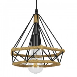 GLOBOSTAR® FLUTED 01421 Vintage Κρεμαστό Φωτιστικό Οροφής με Ντουί 1 x E27 AC 220-240V IP20 - Μαύρο & Μπεζ - Μ25 x Π25 x Y24cm GLOBOSTAR® FLUTED 01421 Vintage Κρεμαστό Φωτιστικό Οροφής με Ντουί 1 x E27 AC 220-240V IP20 - Μαύρο & Μπεζ - Μ25 x Π25 x Y24cm