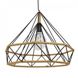 GLOBOSTAR® FLUTED 01422 Vintage Κρεμαστό Φωτιστικό Οροφής με Ντουί 1 x E27 AC 220-240V IP20 - Μαύρο & Μπεζ - Μ50 x Π50 x Y44cm GLOBOSTAR® FLUTED 01422 Vintage Κρεμαστό Φωτιστικό Οροφής με Ντουί 1 x E27 AC 220-240V IP20 - Μαύρο & Μπεζ - Μ50 x Π50 x Y44cm